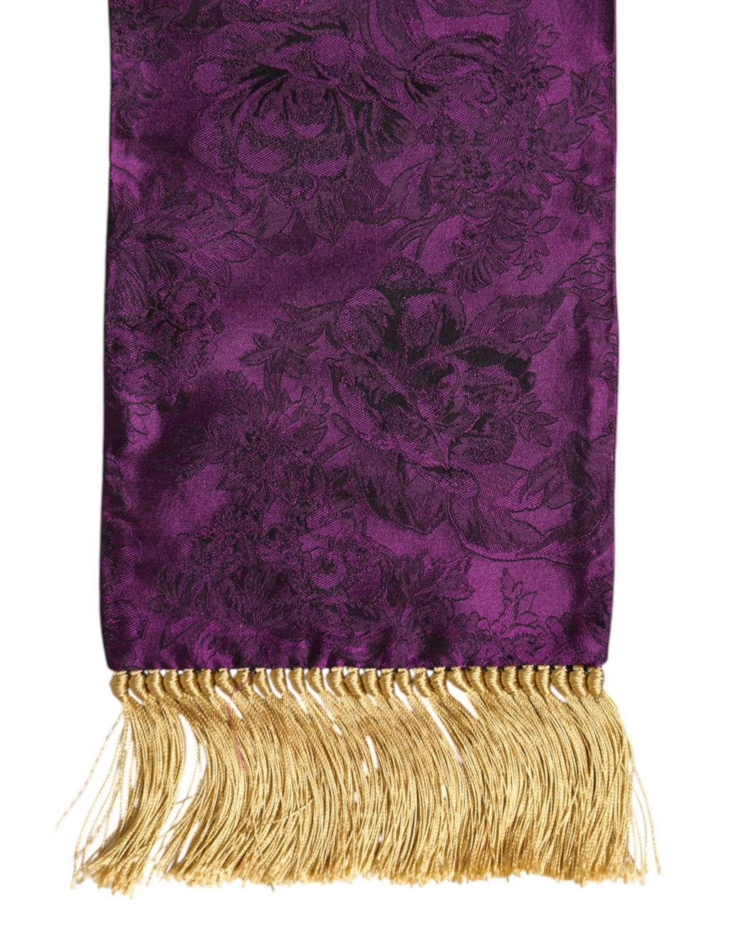Dolce &amp; Gabbana Lila Seidenfransen Kreuz Herren Foulard Schal