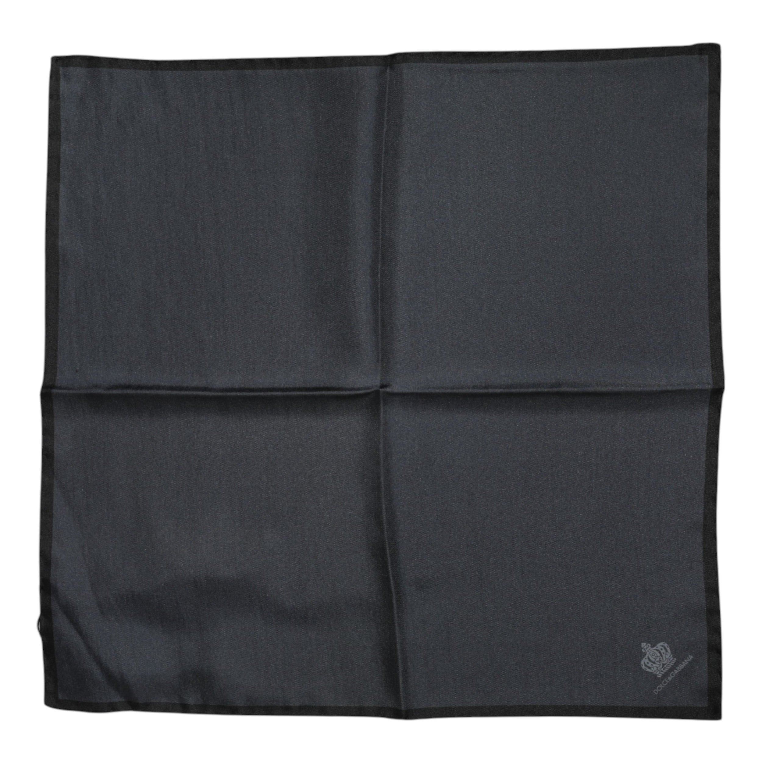 Dolce &amp; Gabbana Dunkelgrauer quadratischer Foulard aus Seide mit DG-Krone