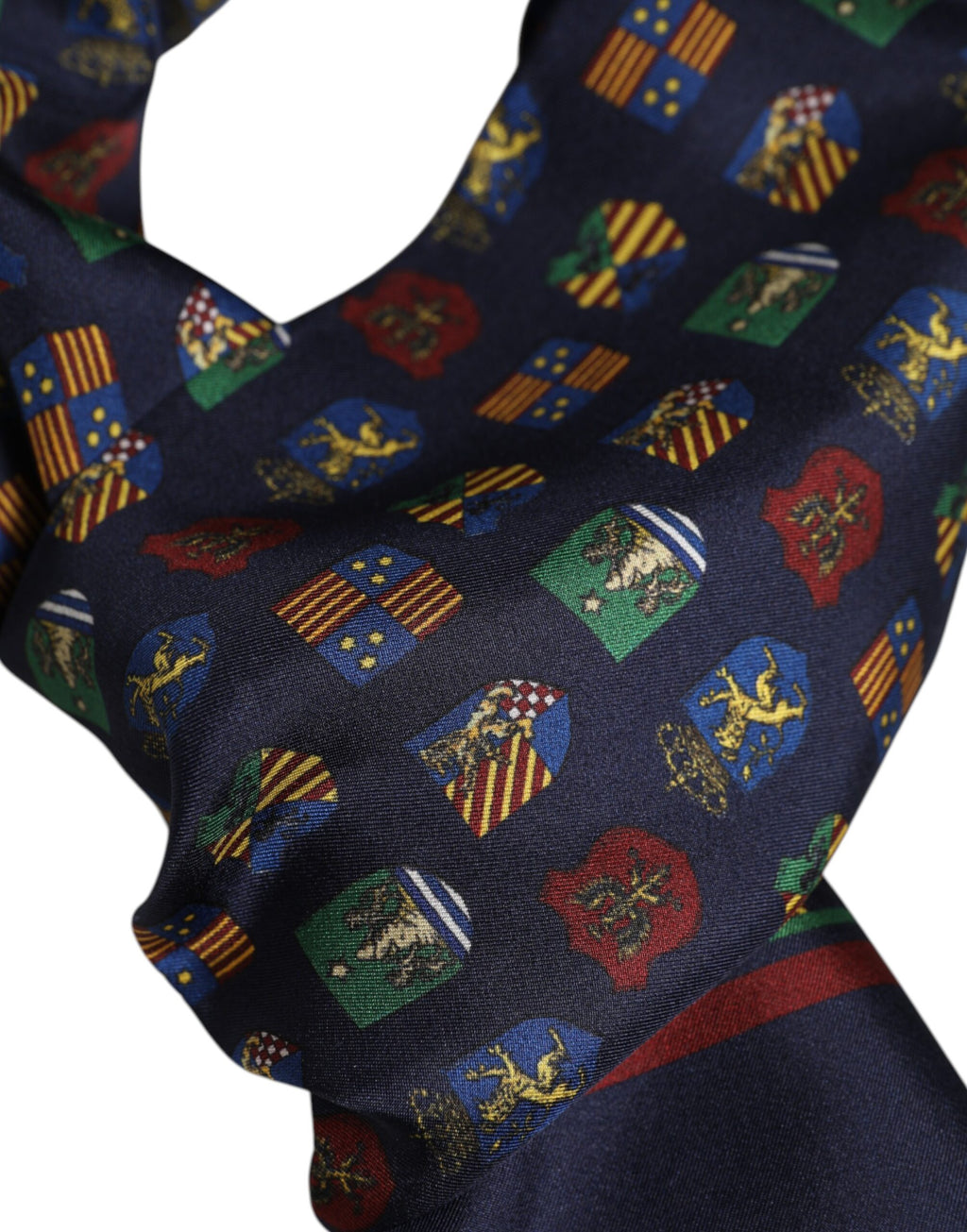 Dolce &amp; Gabbana Blauer Seiden-Foulardschal mit Fransen