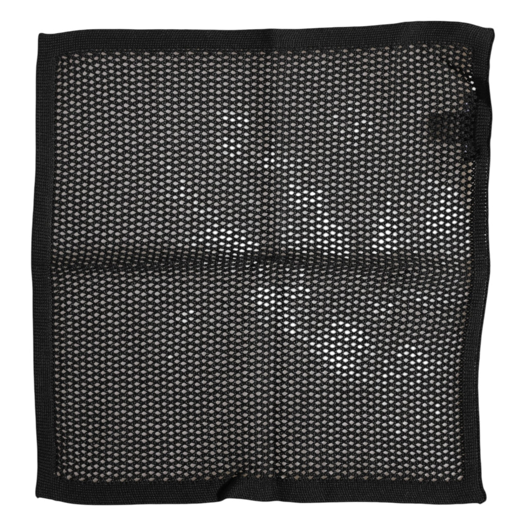 Dolce &amp; Gabbana Schwarz gemusterter quadratischer Foulard-Schal aus Baumwolle
