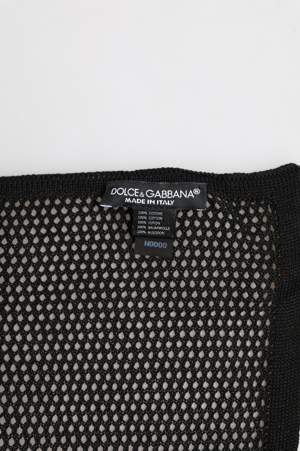 Dolce &amp; Gabbana Schwarz gemusterter quadratischer Foulard-Schal aus Baumwolle