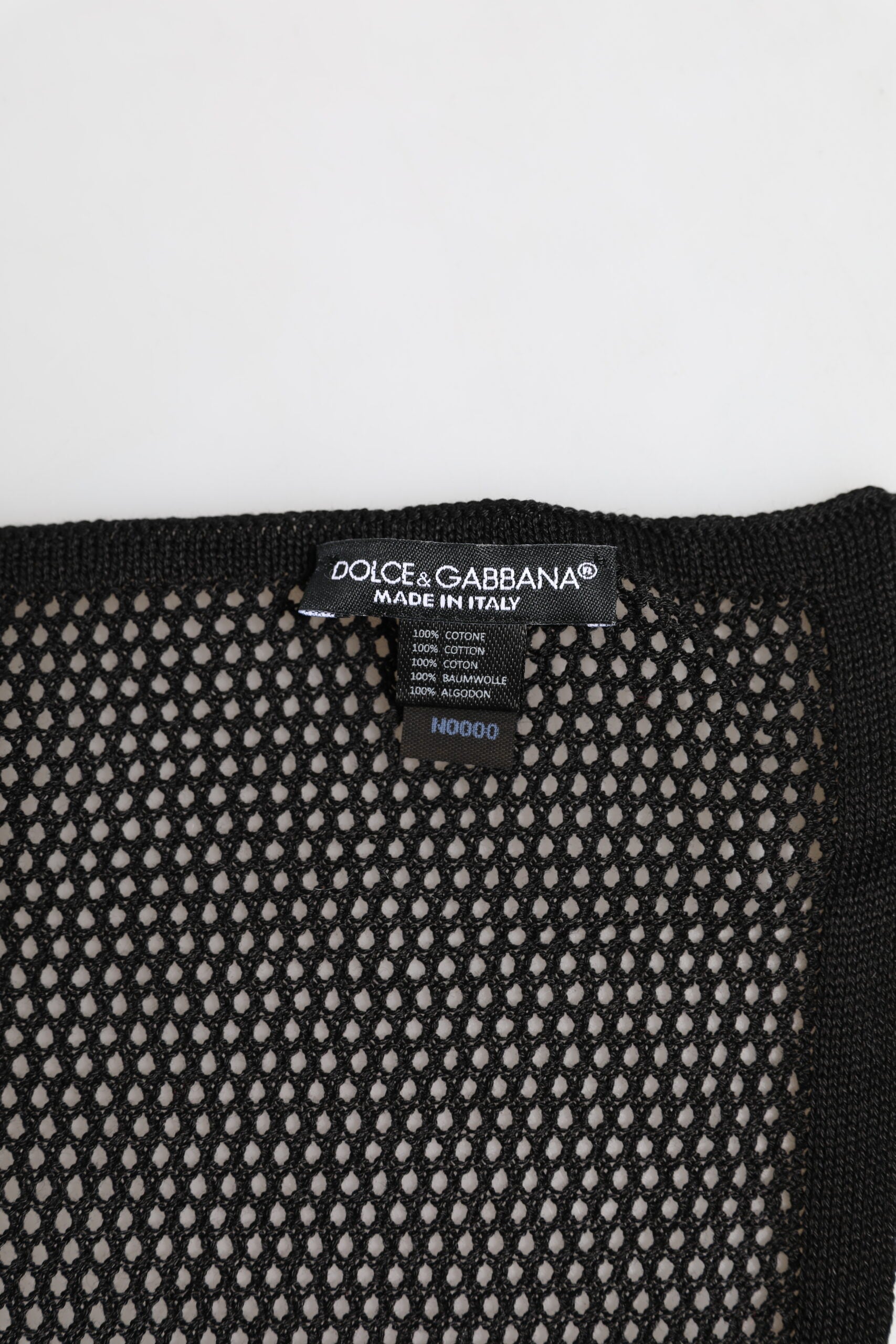 Dolce &amp; Gabbana Schwarz gemusterter quadratischer Foulard-Schal aus Baumwolle