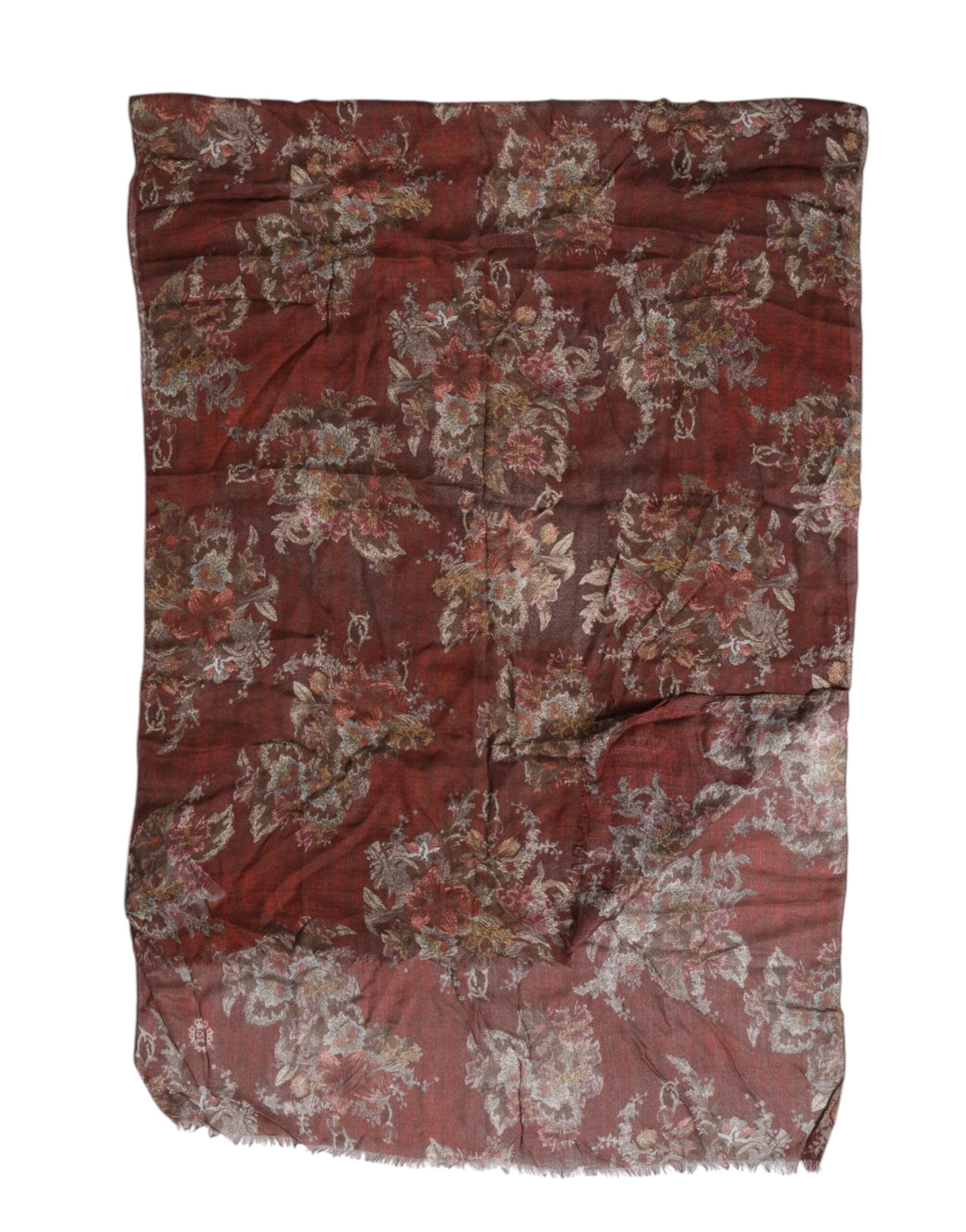 Dolce &amp; Gabbana – Kastanienbrauner Halswärmer-Foulardschal mit Blumenmuster