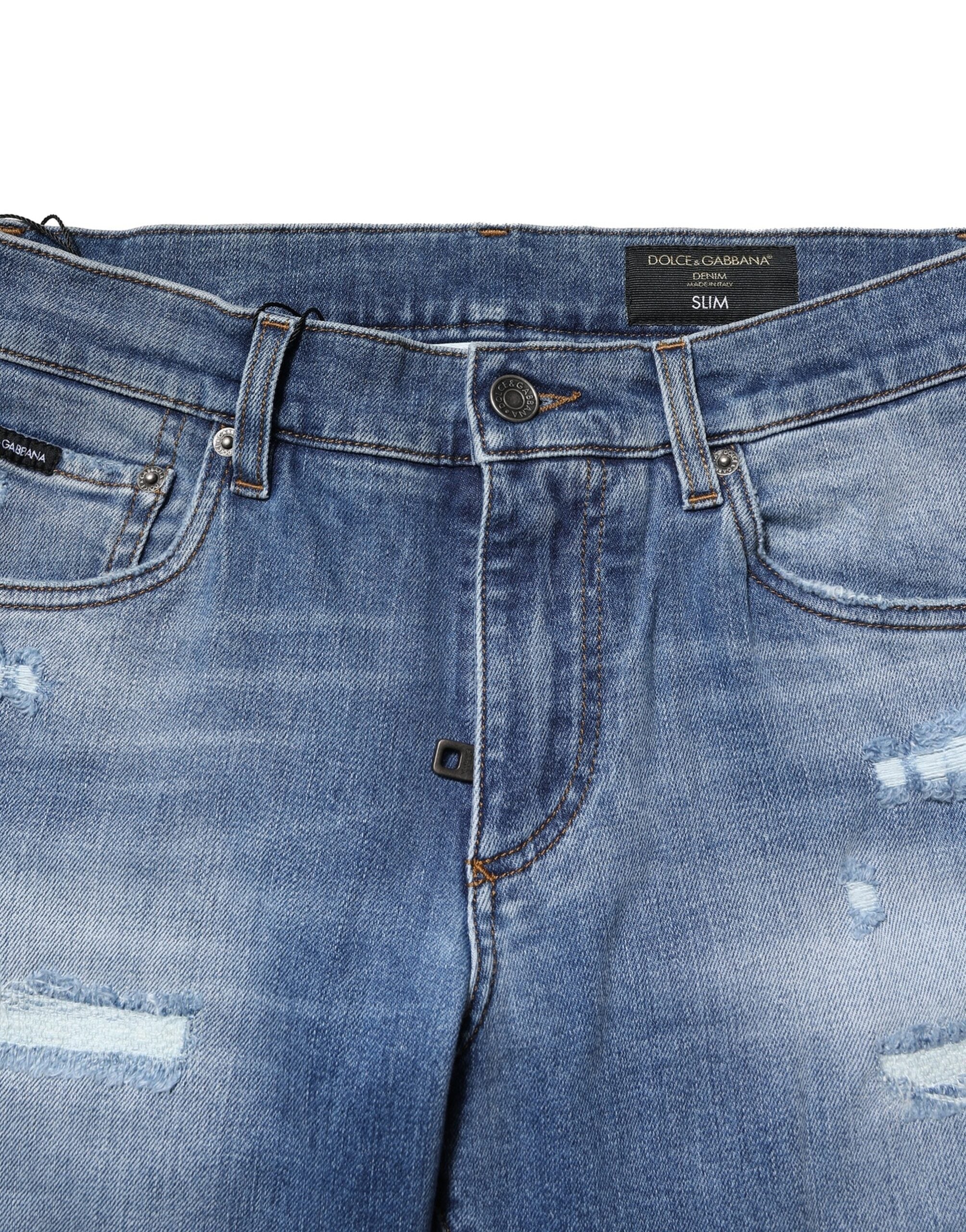 Dolce &amp; Gabbana – Skinny-Jeans aus gewaschener Baumwolle in Blau für Herren