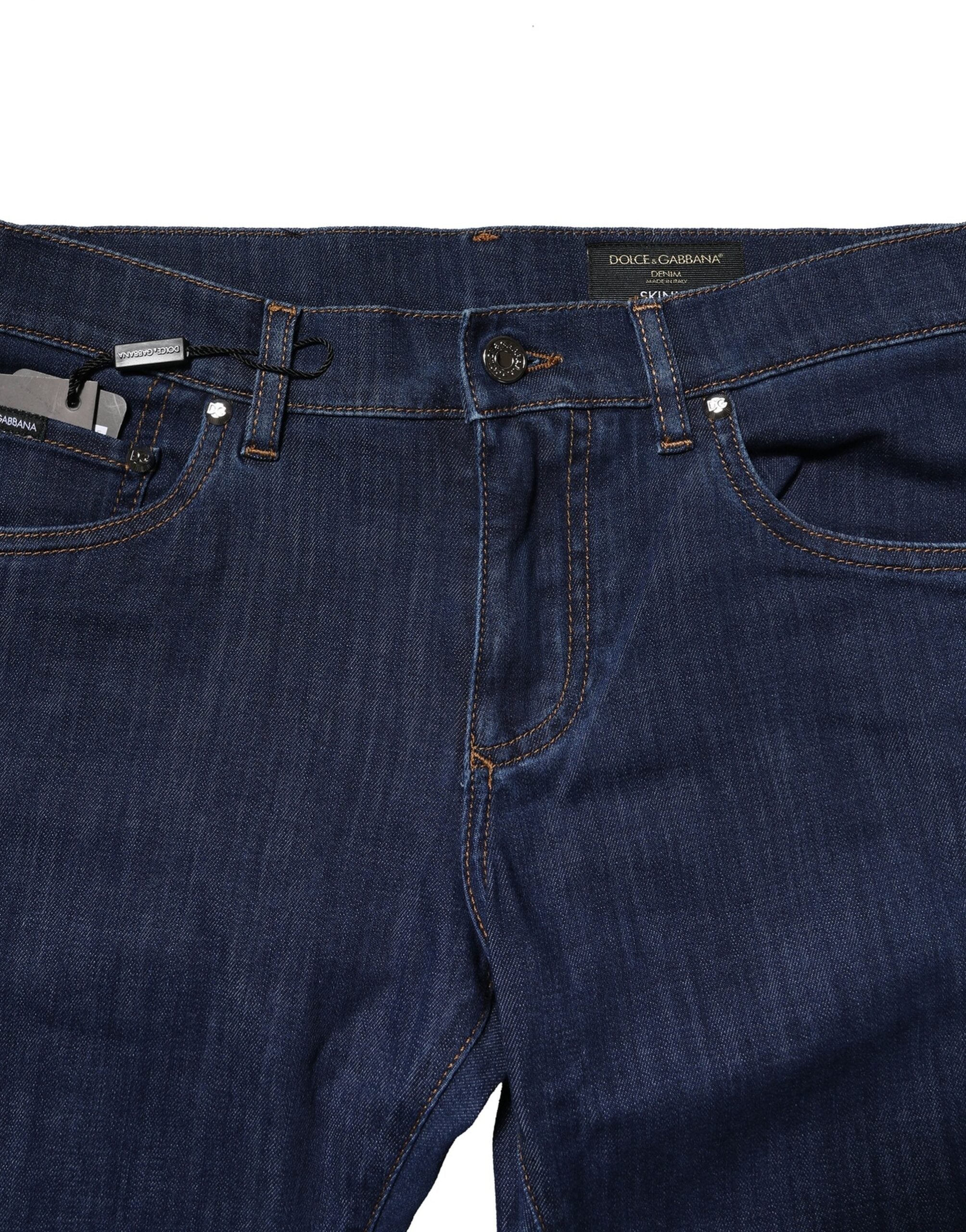 Dolce &amp; Gabbana Blaue Skinny Jeans aus Baumwollstretch für Herren