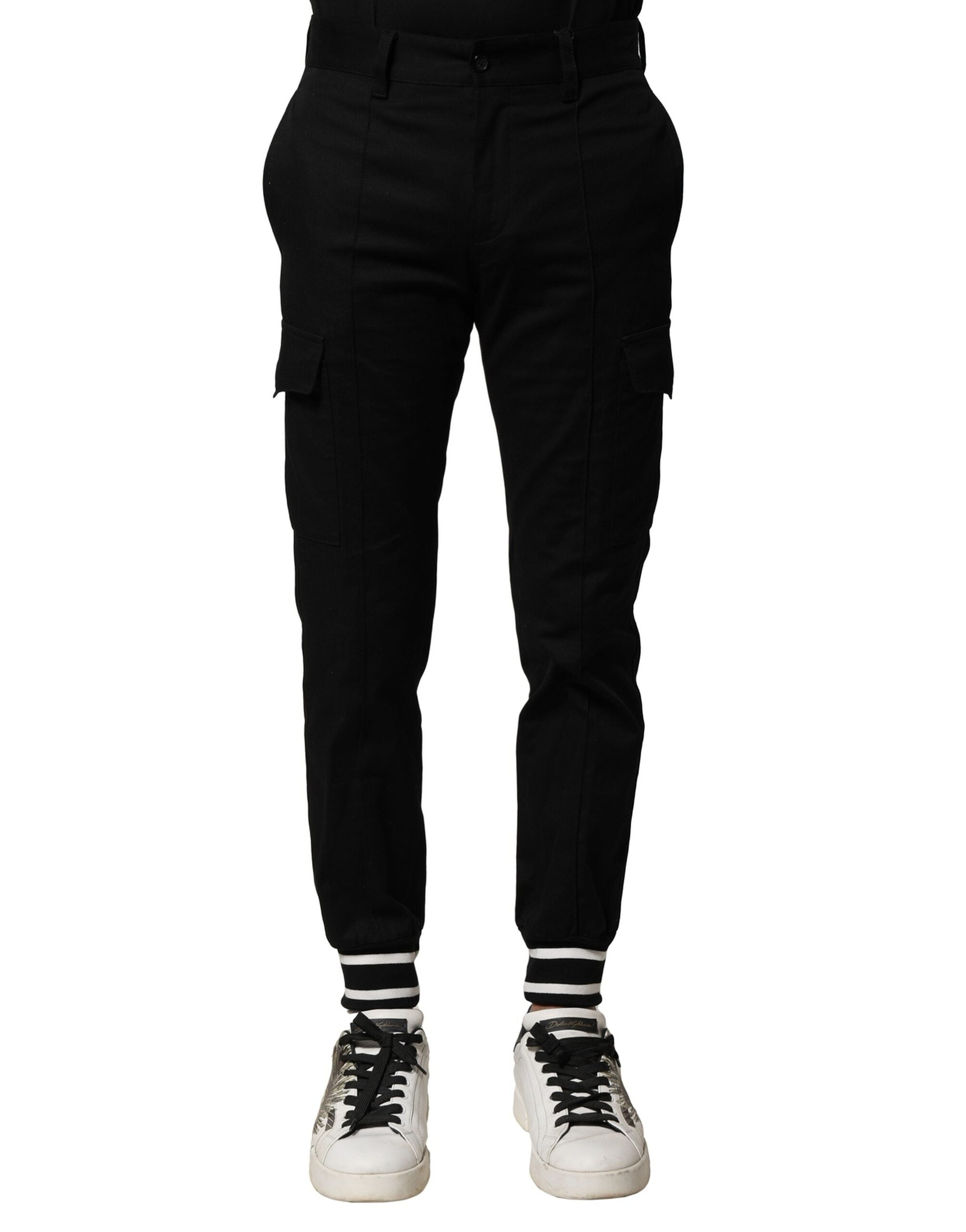 Dolce &amp; Gabbana – Schwarze Cargo-Jogginghose aus Baumwolle für Herren