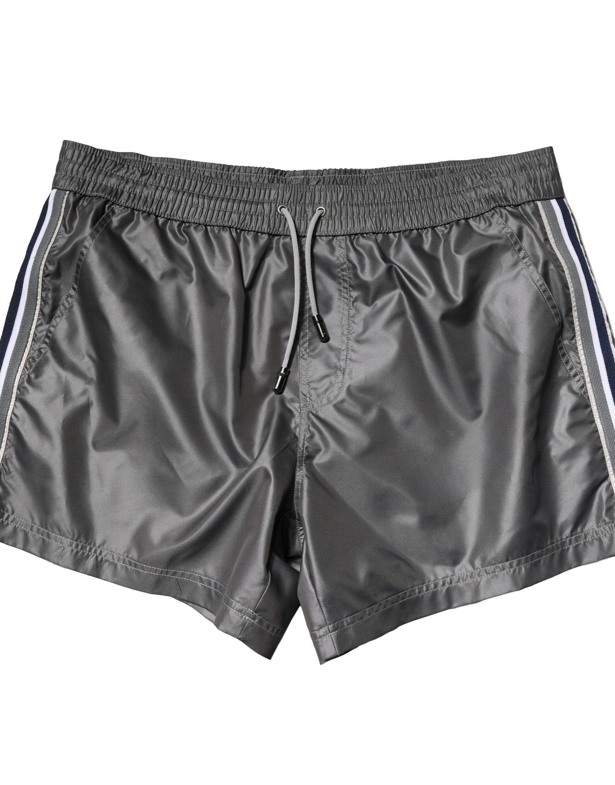 Dolce &amp; Gabbana – Lässige Bermudashorts aus Polyester mit mittlerer Taille in Grau