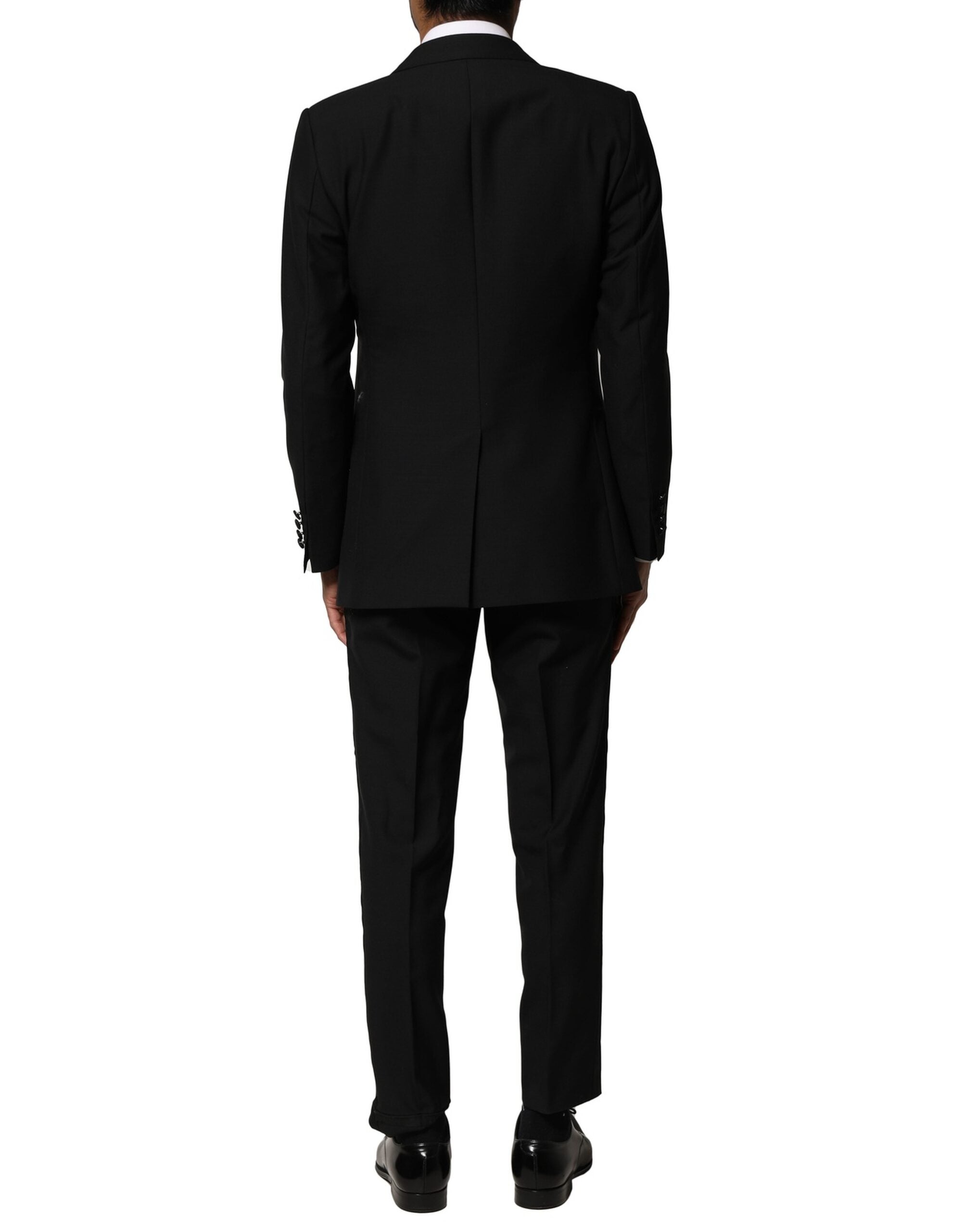Dolce &amp; Gabbana – Dreiteiliger, einreihiger Anzug aus schwarzer Wolle