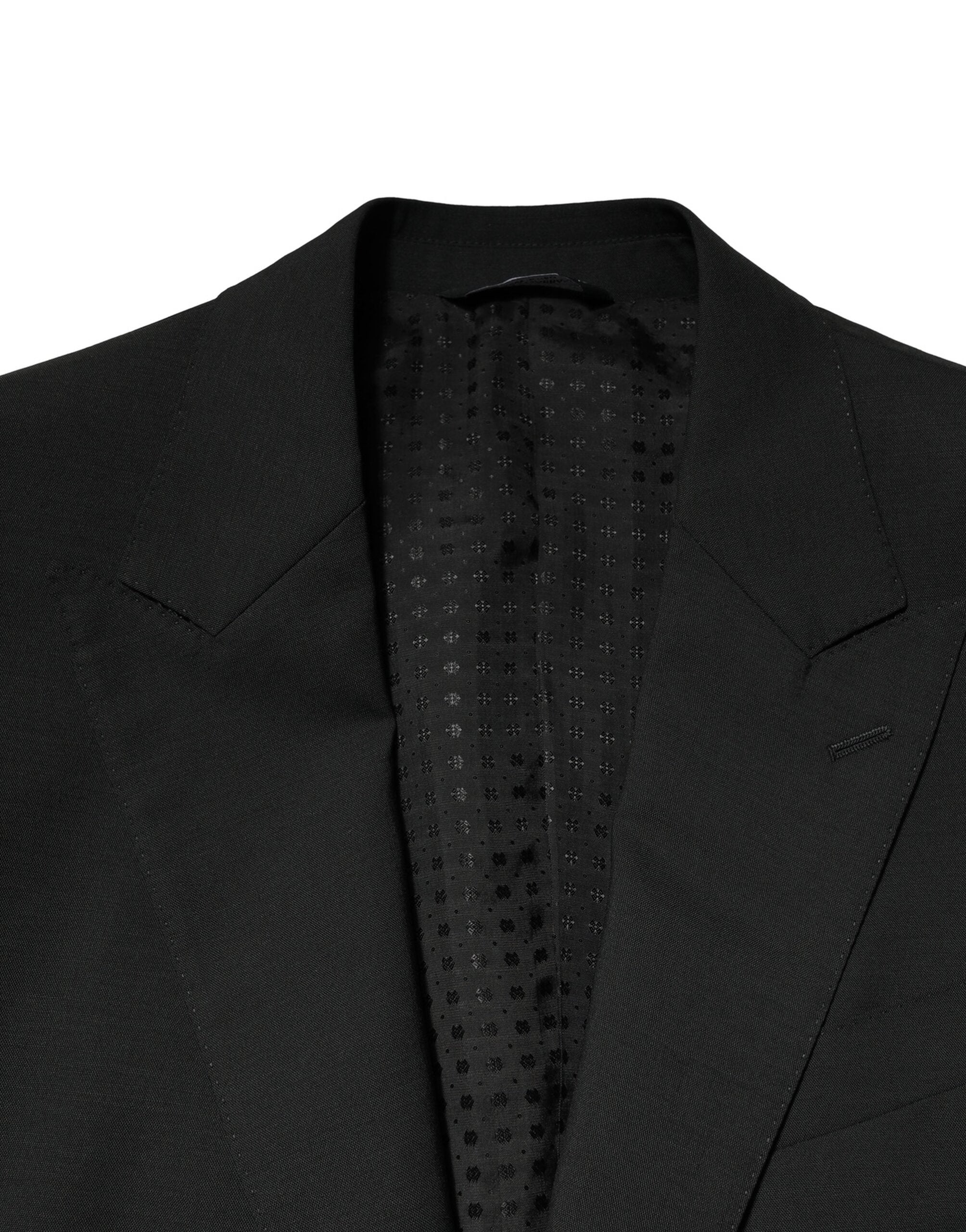 Dolce &amp; Gabbana – Zweiteiliger, einreihiger Anzug aus schwarzer Wolle