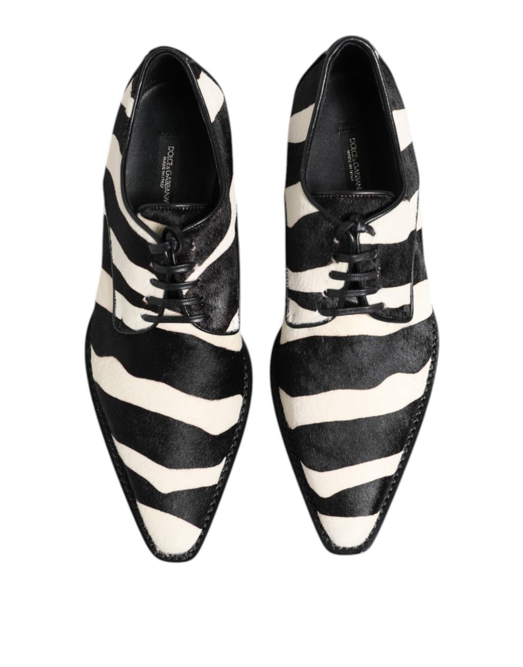 Dolce &amp; Gabbana Abendschuhe aus Ponyfell in Schwarz und Weiß mit Zebramuster