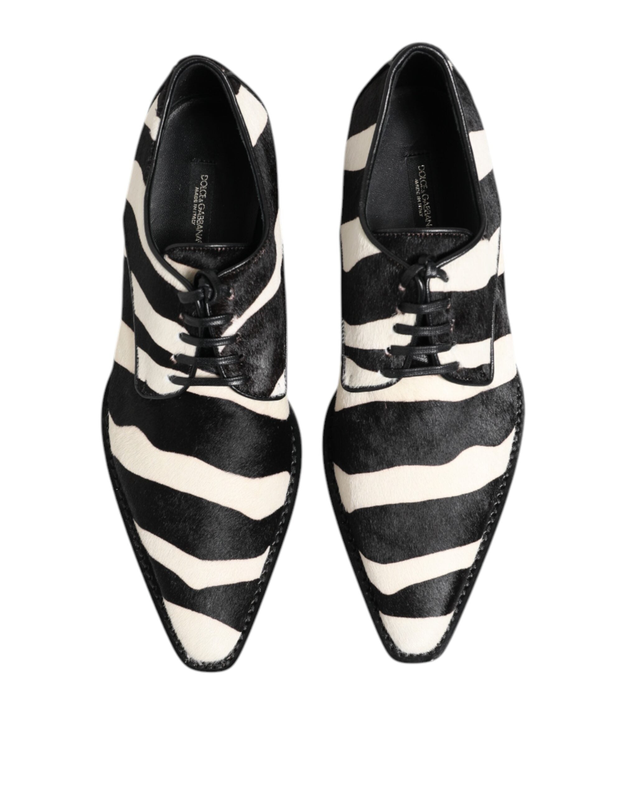 Dolce &amp; Gabbana Abendschuhe aus Ponyfell in Schwarz und Weiß mit Zebramuster