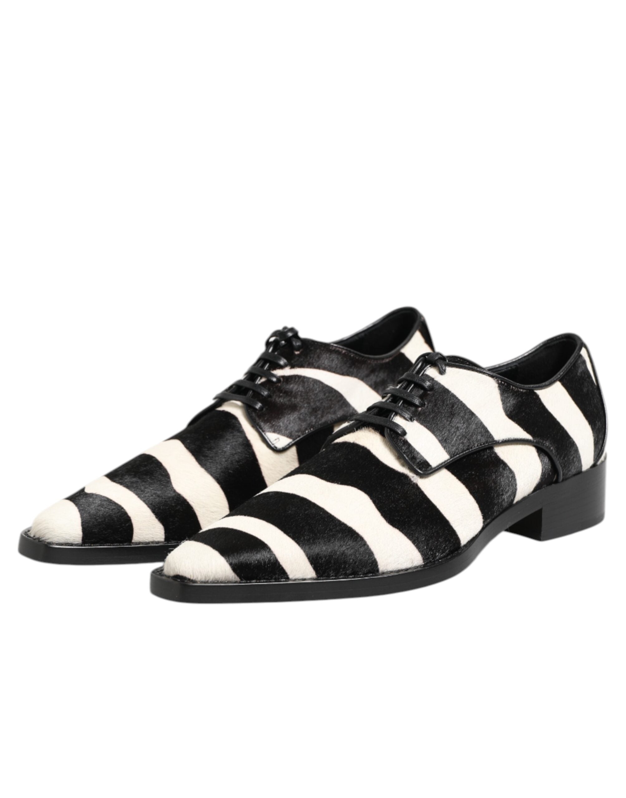 Dolce &amp; Gabbana Abendschuhe aus Ponyfell in Schwarz und Weiß mit Zebramuster