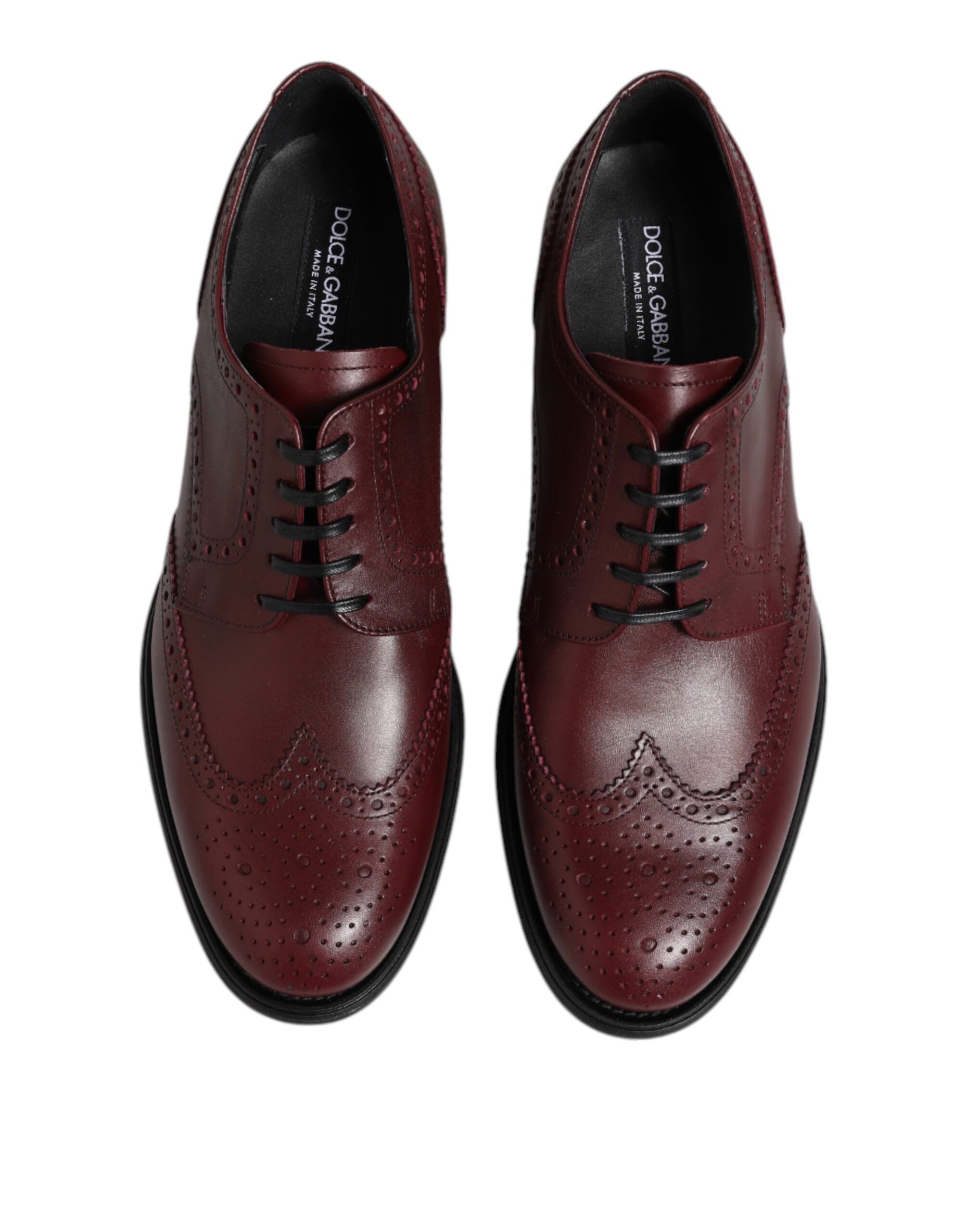 Dolce &amp; Gabbana – Braune Derby-Schuhe aus Leder mit Schnürung