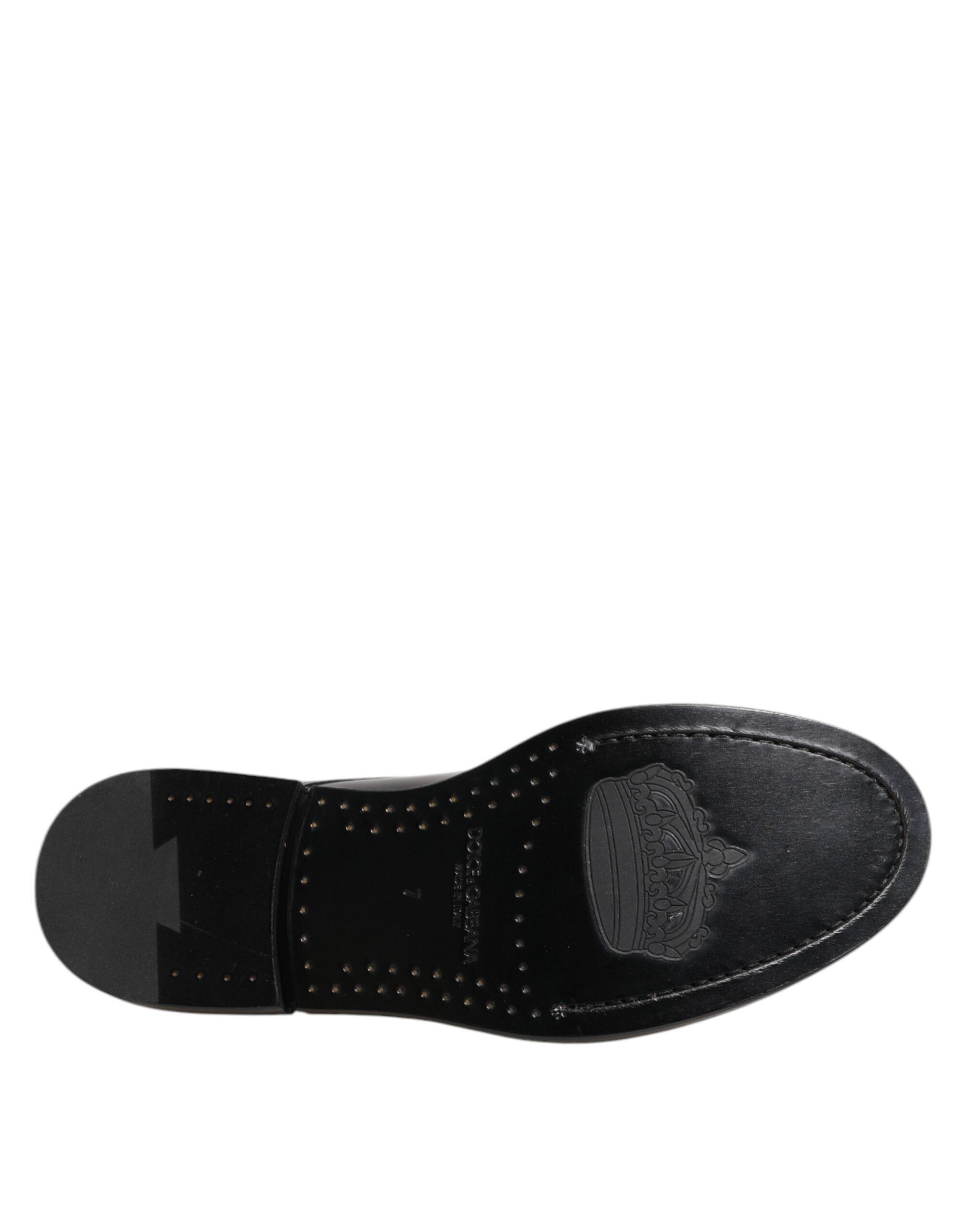 Dolce &amp; Gabbana – Schwarze Lederschuhe zum Schnüren für Herren