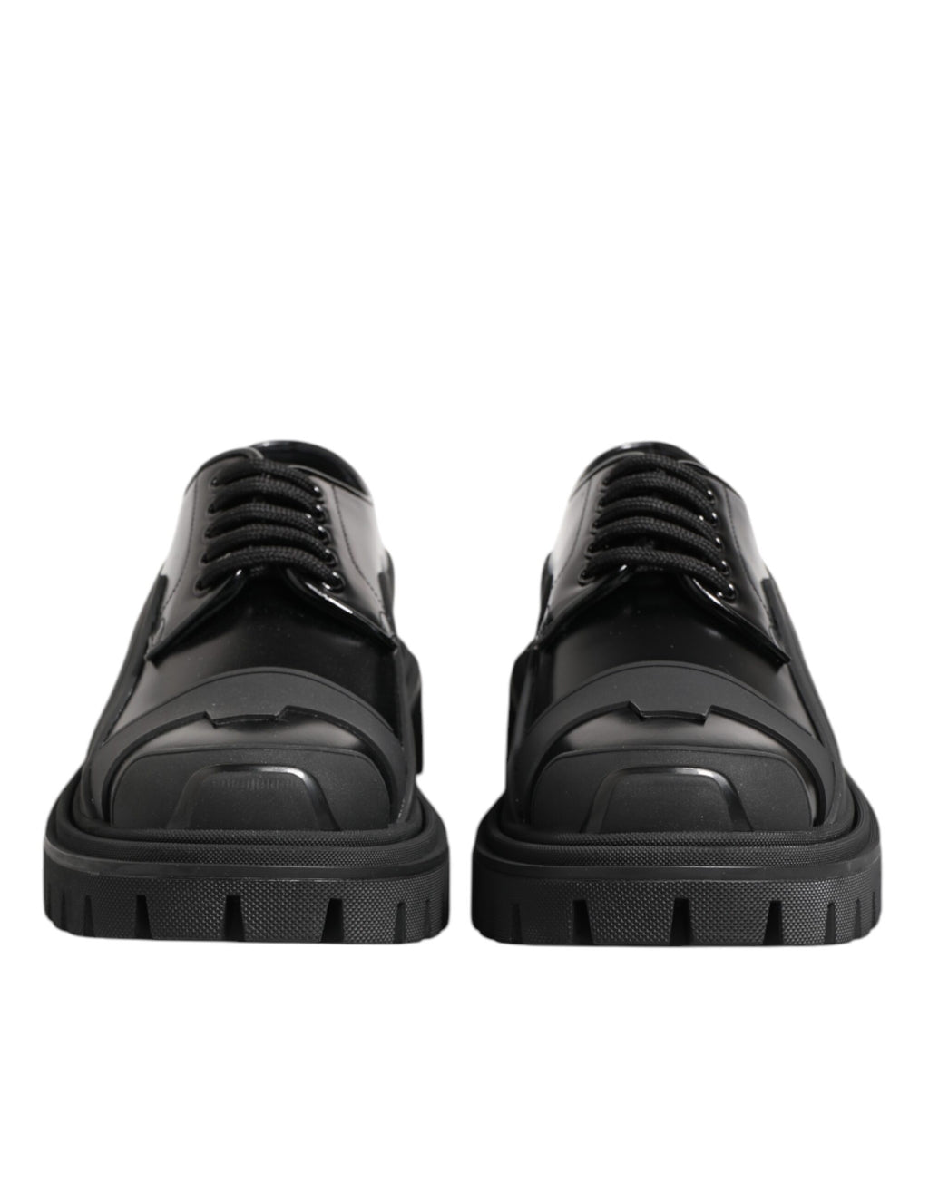 Dolce &amp; Gabbana – Trekking-Derby-Schuhe aus schwarzem Lackleder