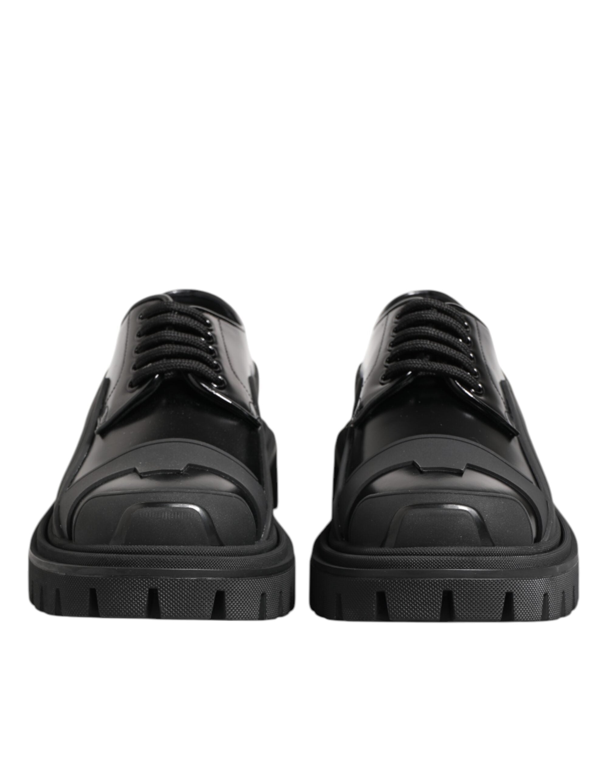 Dolce &amp; Gabbana – Trekking-Derby-Schuhe aus schwarzem Lackleder