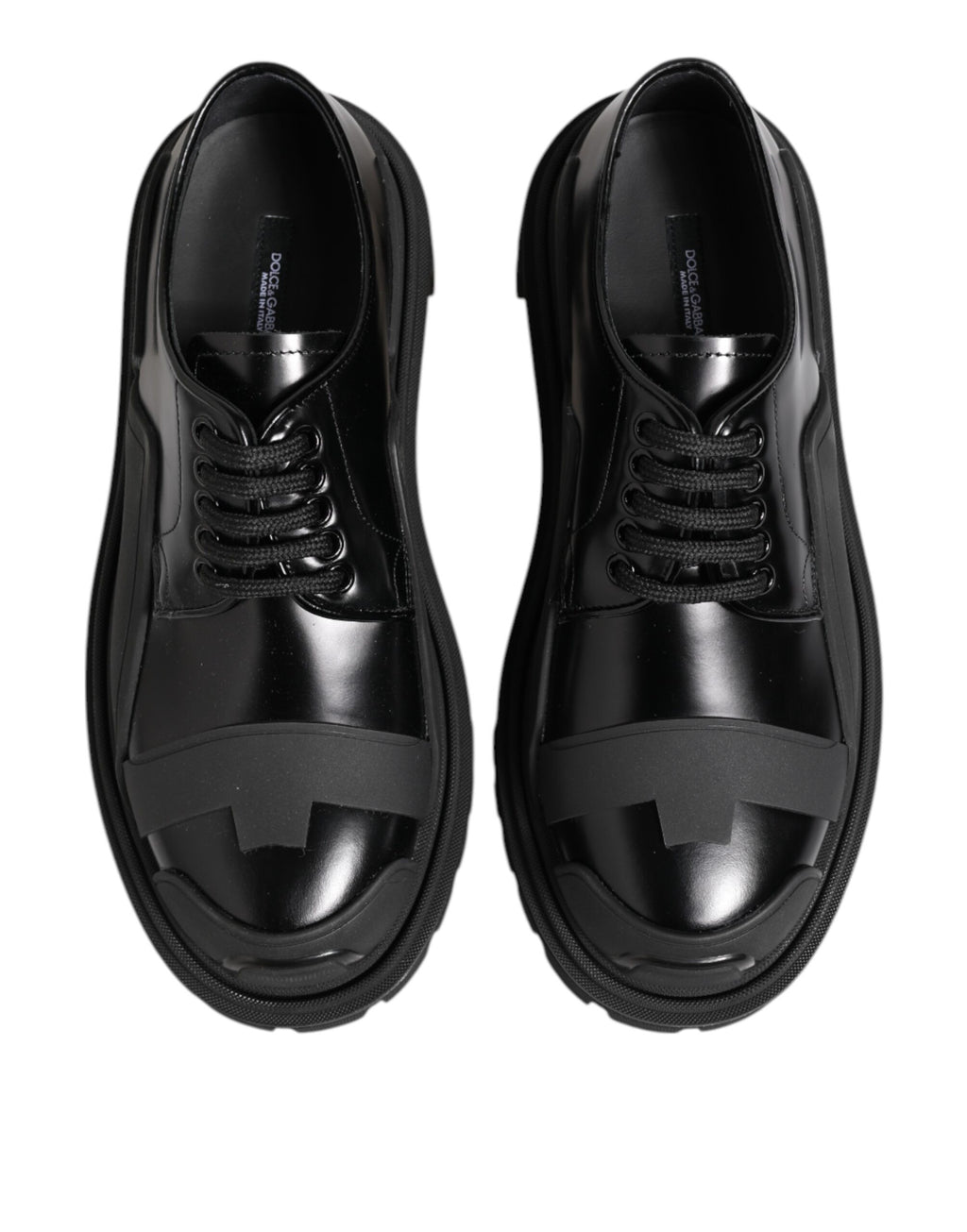 Dolce &amp; Gabbana – Trekking-Derby-Schuhe aus schwarzem Lackleder