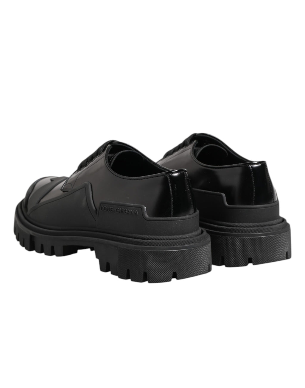 Dolce &amp; Gabbana – Trekking-Derby-Schuhe aus schwarzem Lackleder