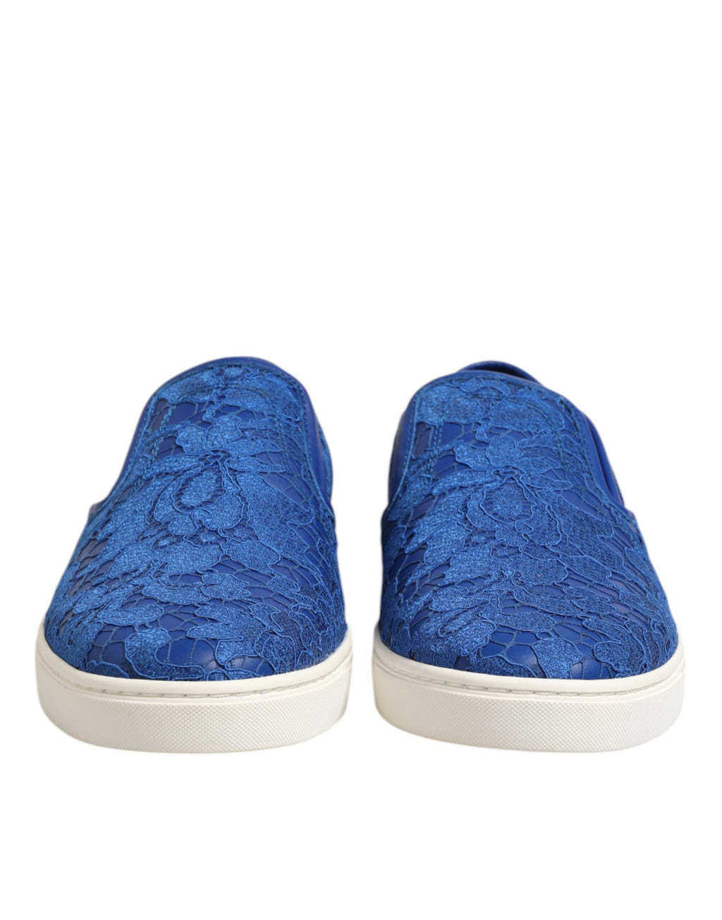 Dolce &amp; Gabbana – Slip-On-Sneaker aus blauem Leder mit Schnürung