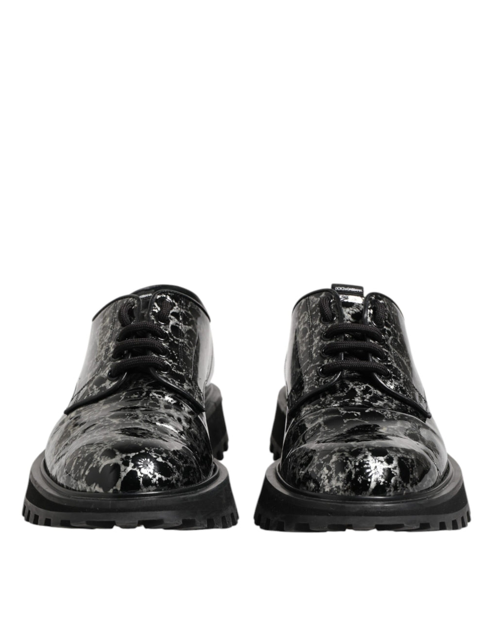 Dolce &amp; Gabbana – Klobige Derby-Schuhe aus Kalbsleder in Schwarz und Weiß