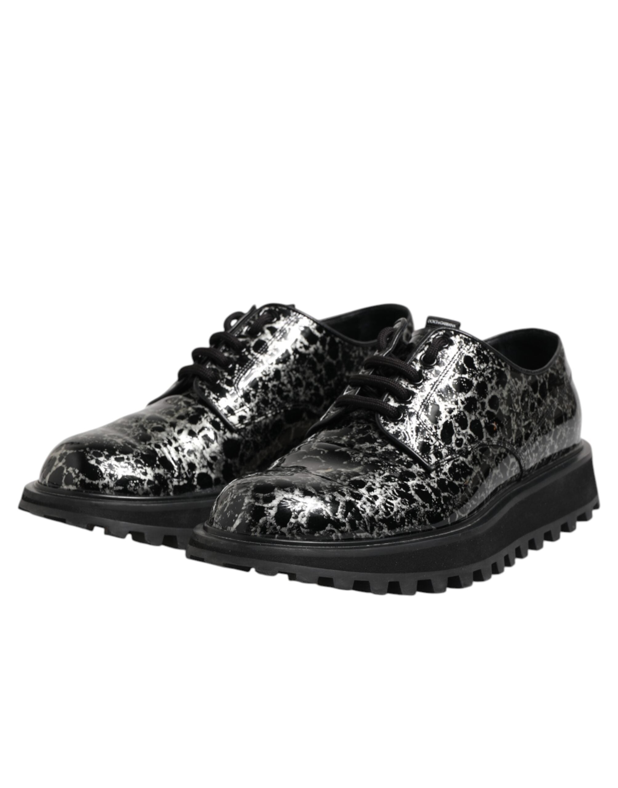 Dolce &amp; Gabbana – Klobige Derby-Schuhe aus Kalbsleder in Schwarz und Weiß