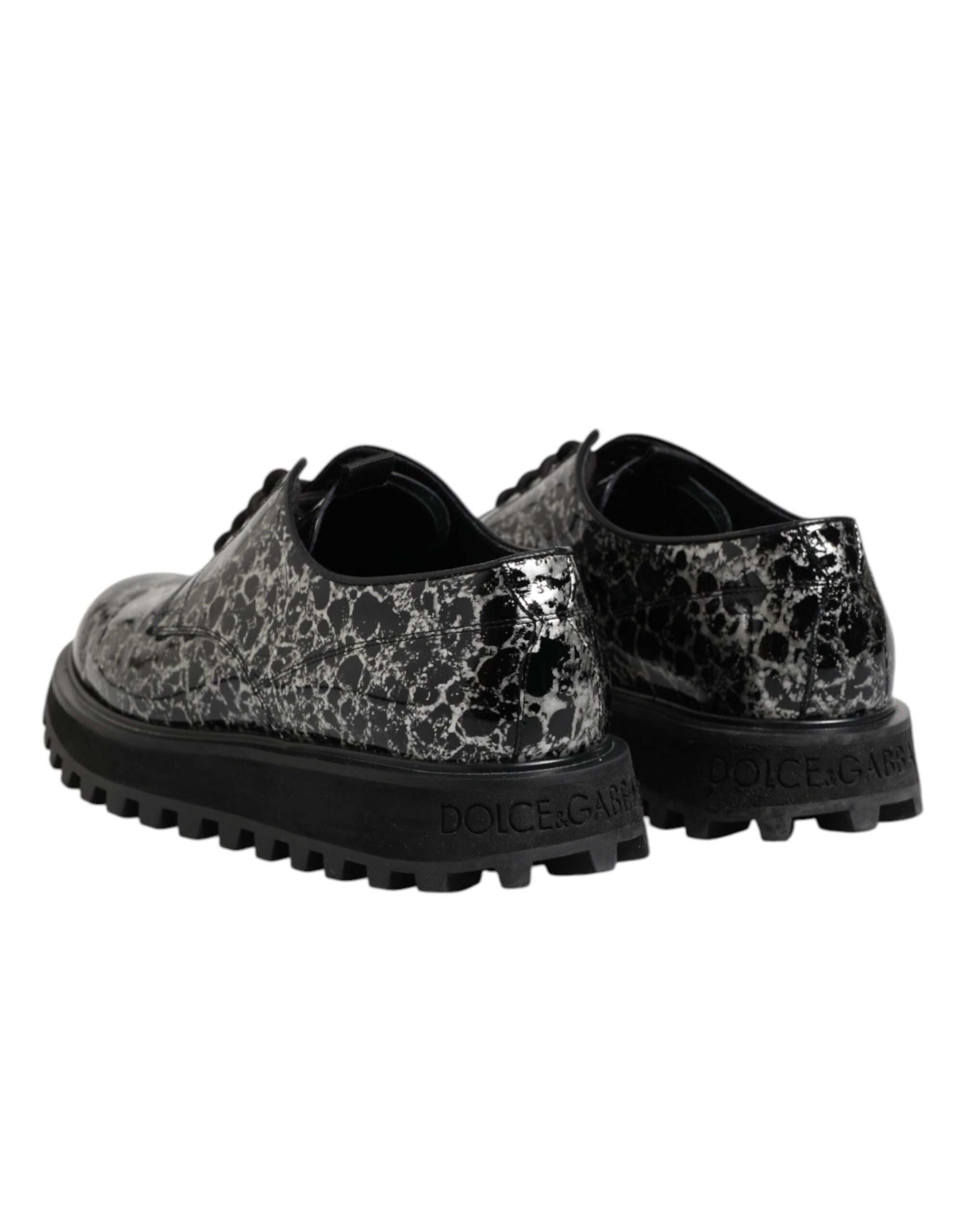 Dolce &amp; Gabbana – Klobige Derby-Schuhe aus Kalbsleder in Schwarz und Weiß