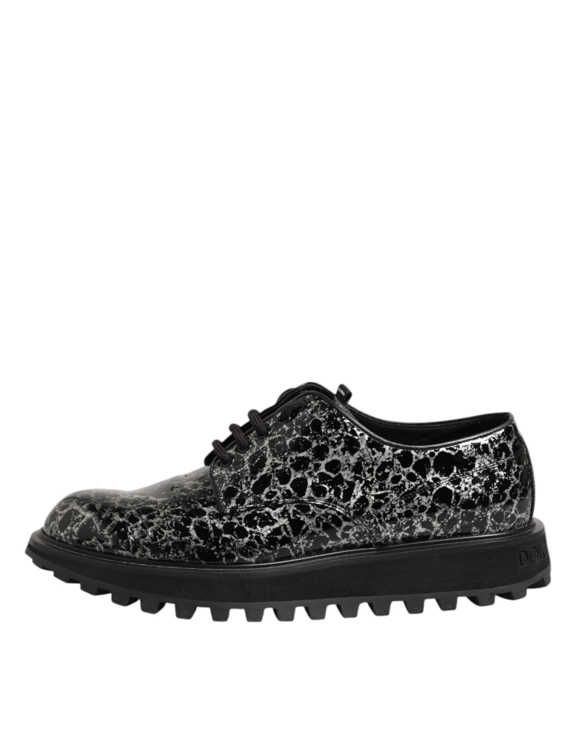 Dolce &amp; Gabbana – Klobige Derby-Schuhe aus Kalbsleder in Schwarz und Weiß