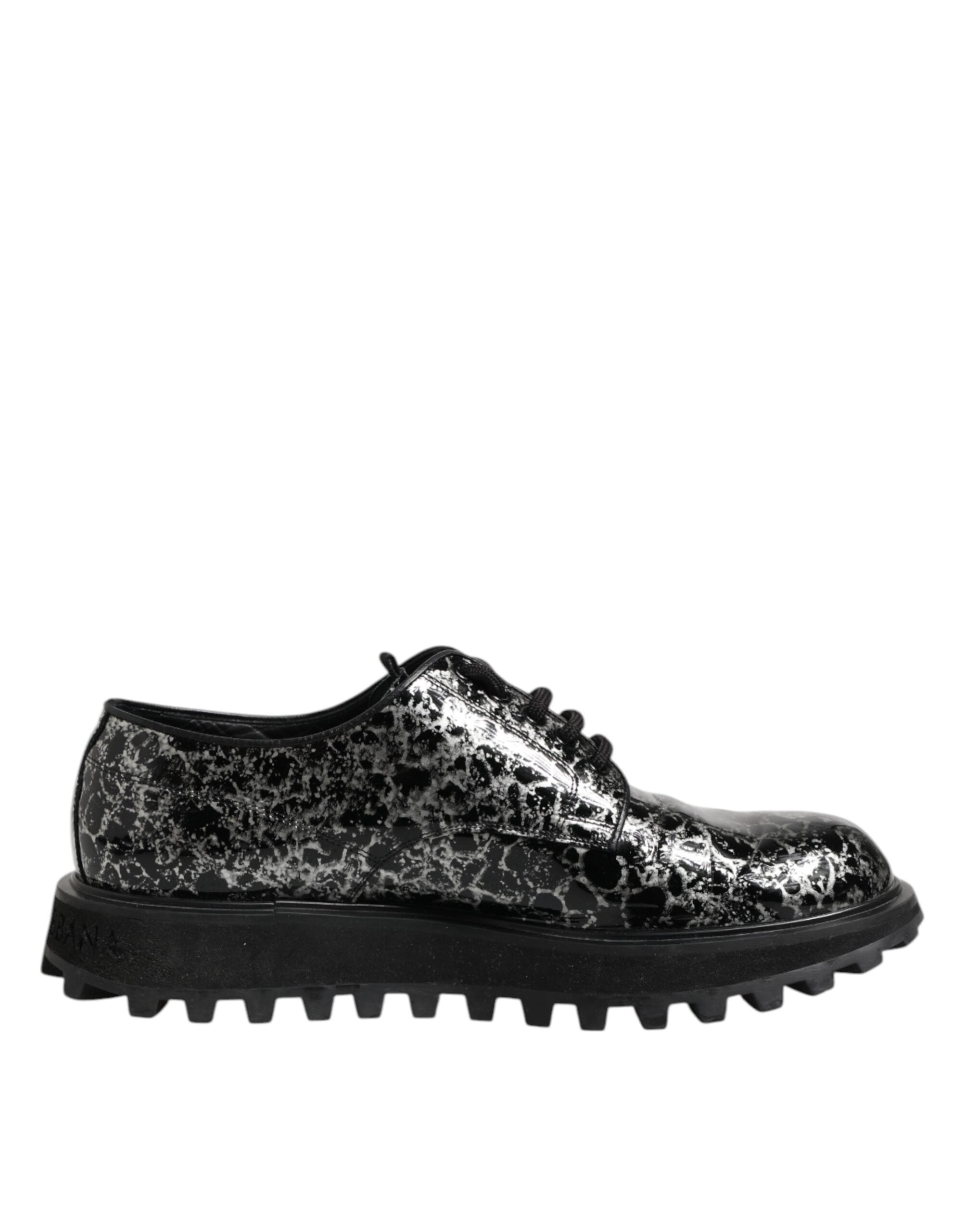 Dolce &amp; Gabbana – Klobige Derby-Schuhe aus Kalbsleder in Schwarz und Weiß