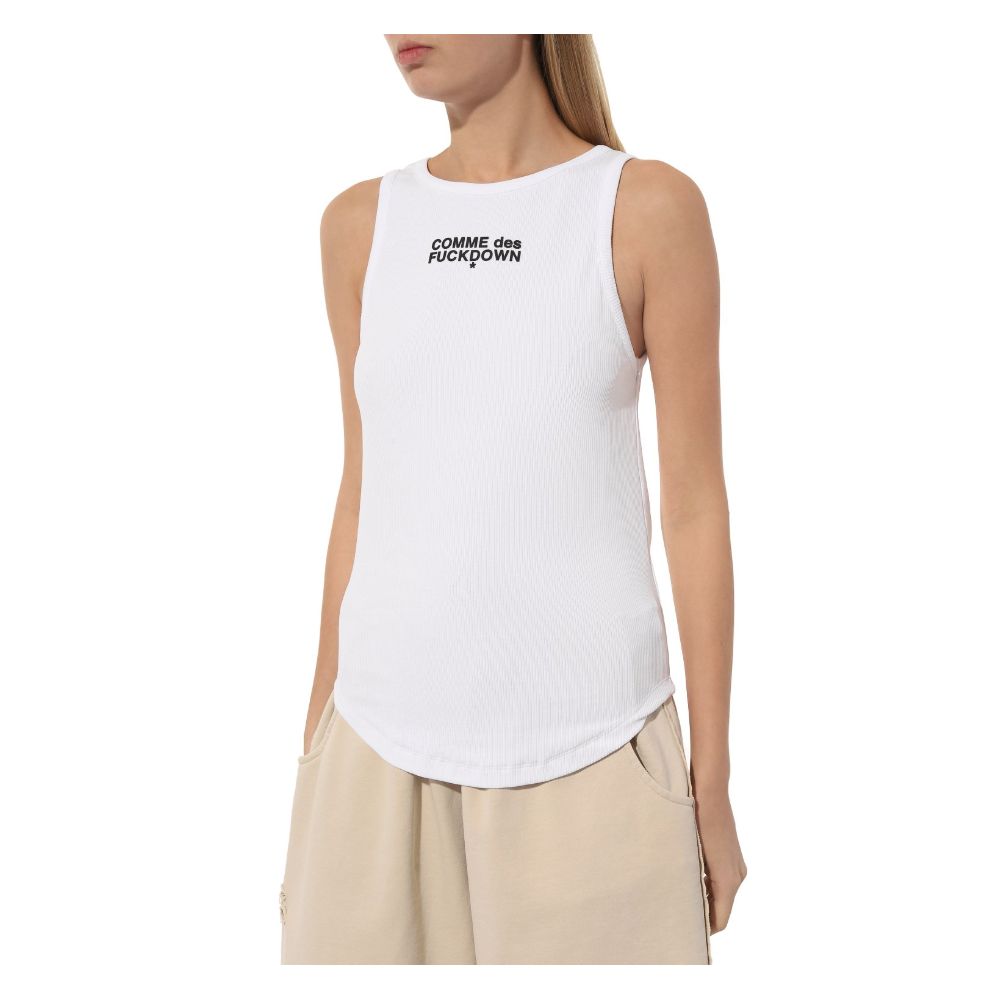Comme Des Fuckdown White Cotton Tops & T-Shirt