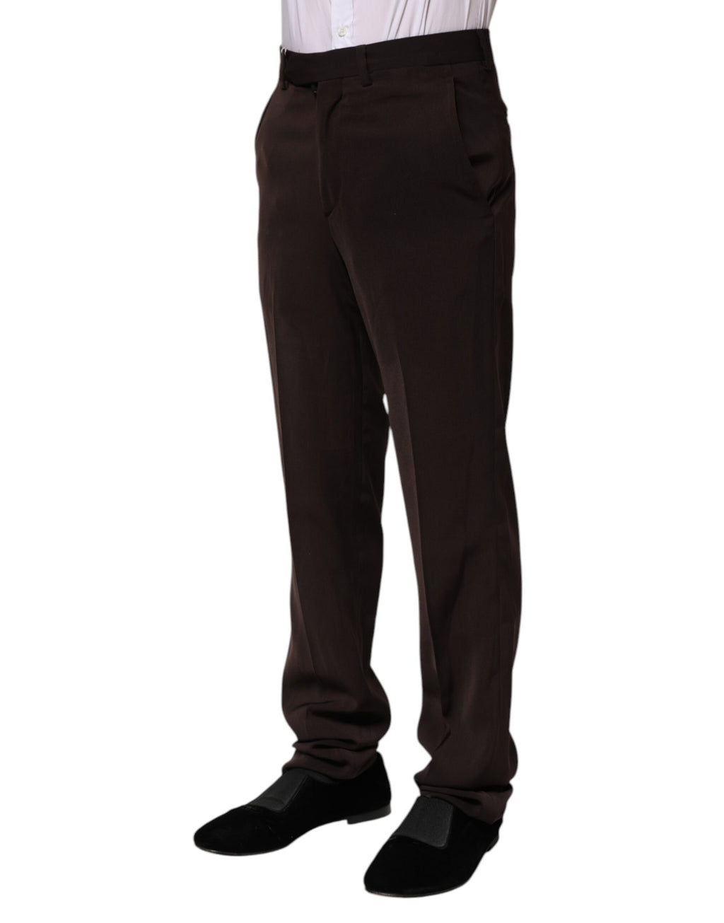 BENCIVENGA Dunkelbraune formelle Hose mit mittelhohem Bund