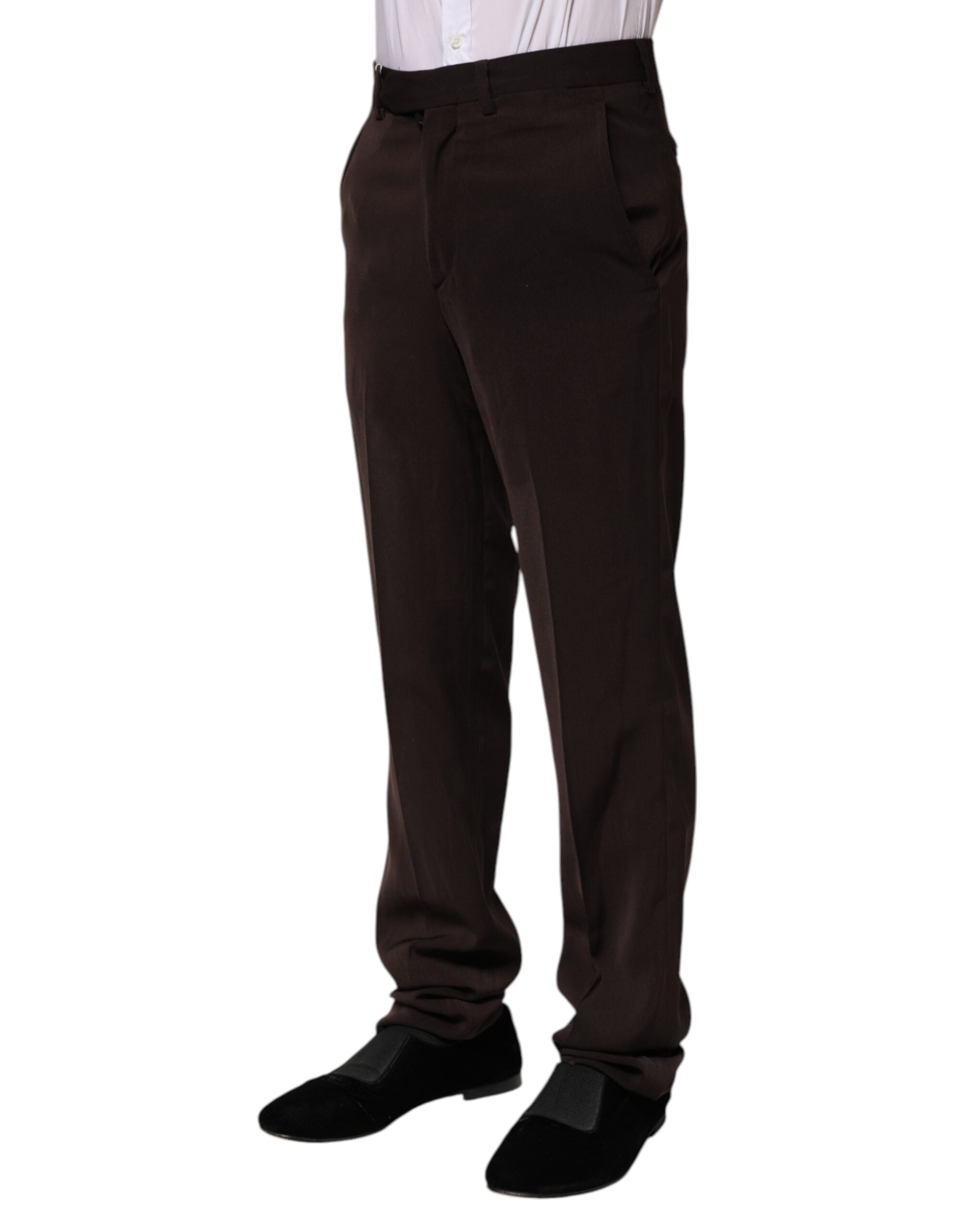BENCIVENGA Dunkelbraune formelle Hose mit mittelhohem Bund