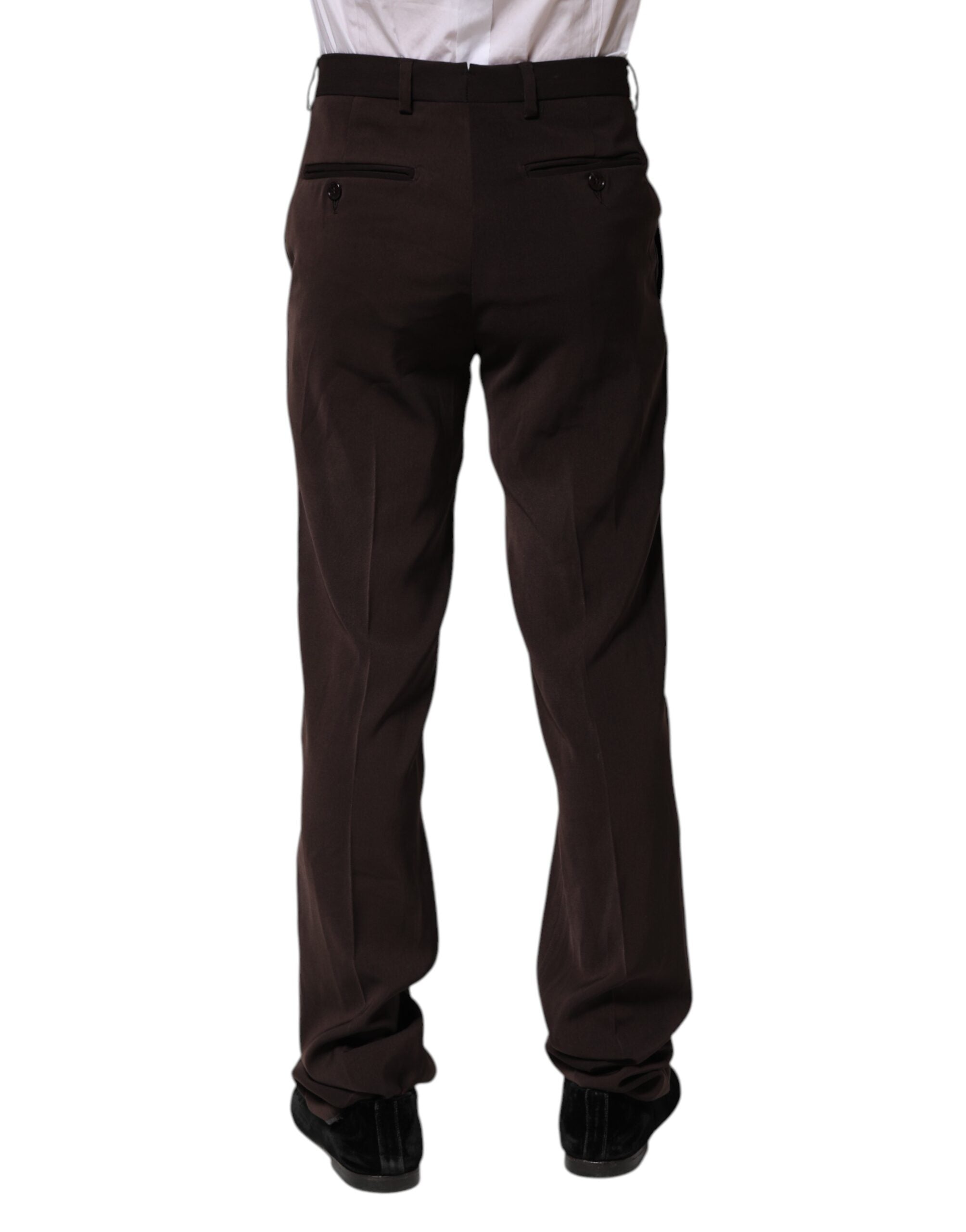 BENCIVENGA Dunkelbraune formelle Hose mit mittelhohem Bund