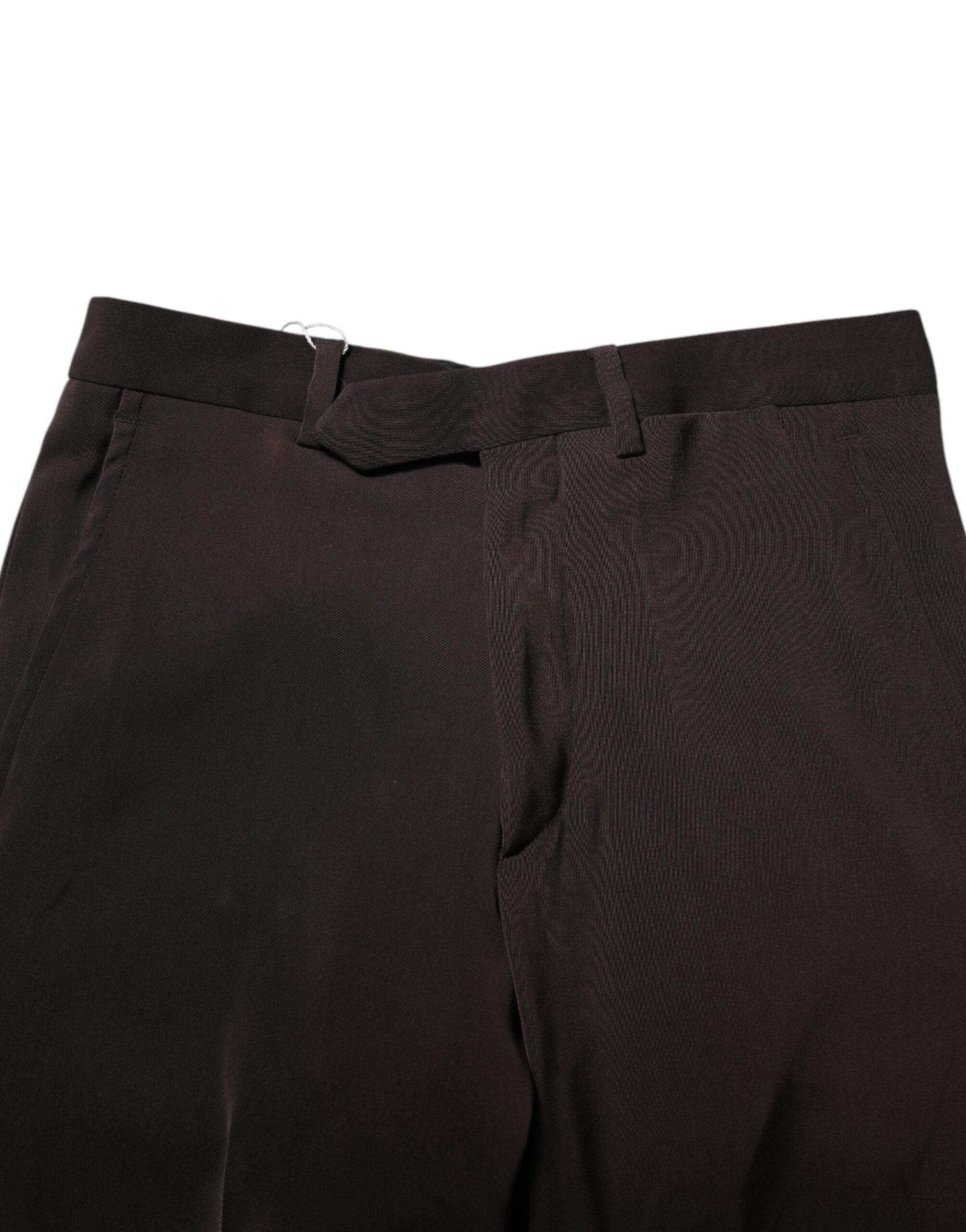 BENCIVENGA Dunkelbraune formelle Hose mit mittelhohem Bund