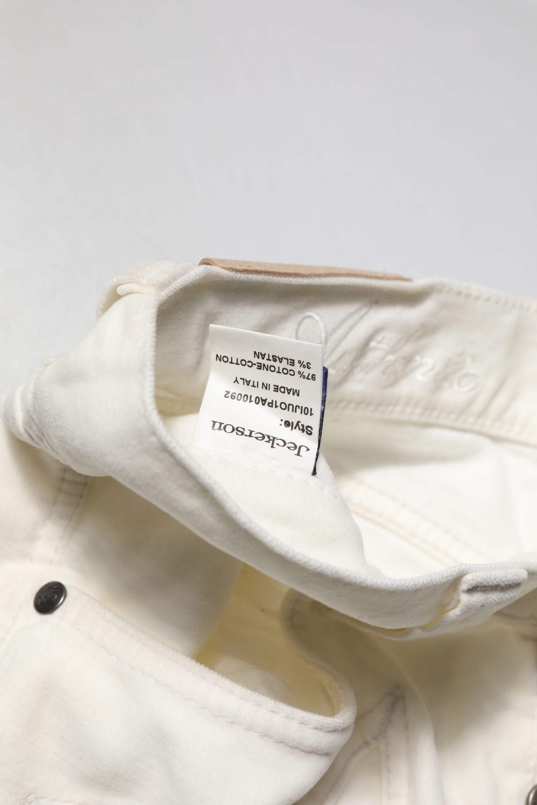 Jeckerson Herren Jeans mit geradem Schnitt und Stretch-Baumwolle in Weiß