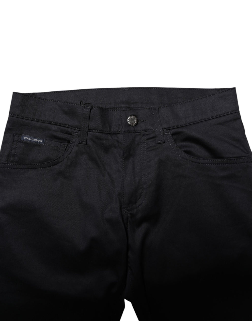 Dolce &amp; Gabbana – Schwarze Skinny-Hose aus Baumwolle mit mittlerer Taille