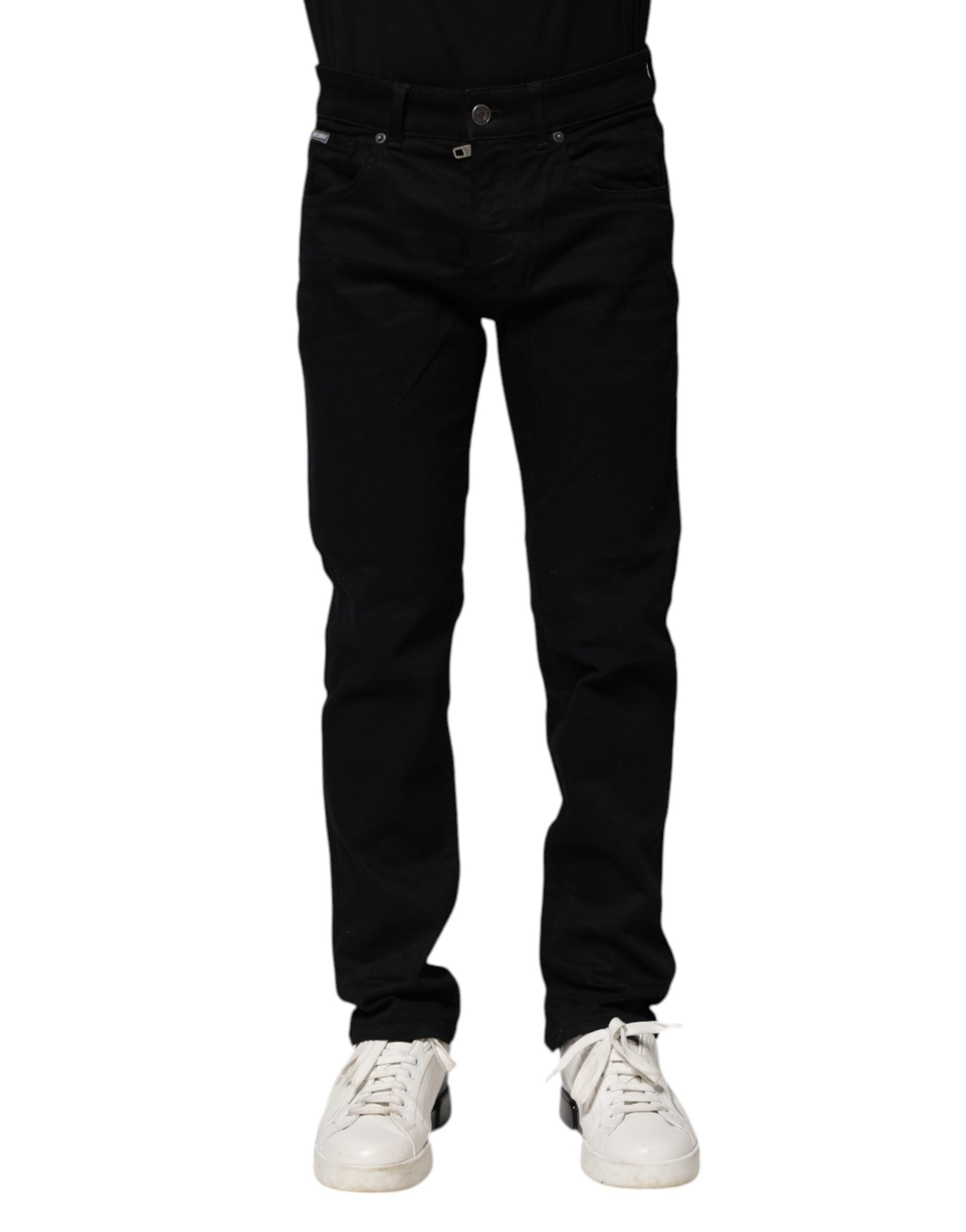 Dolce &amp; Gabbana – Schwarze Skinny-Jeans aus Baumwolle