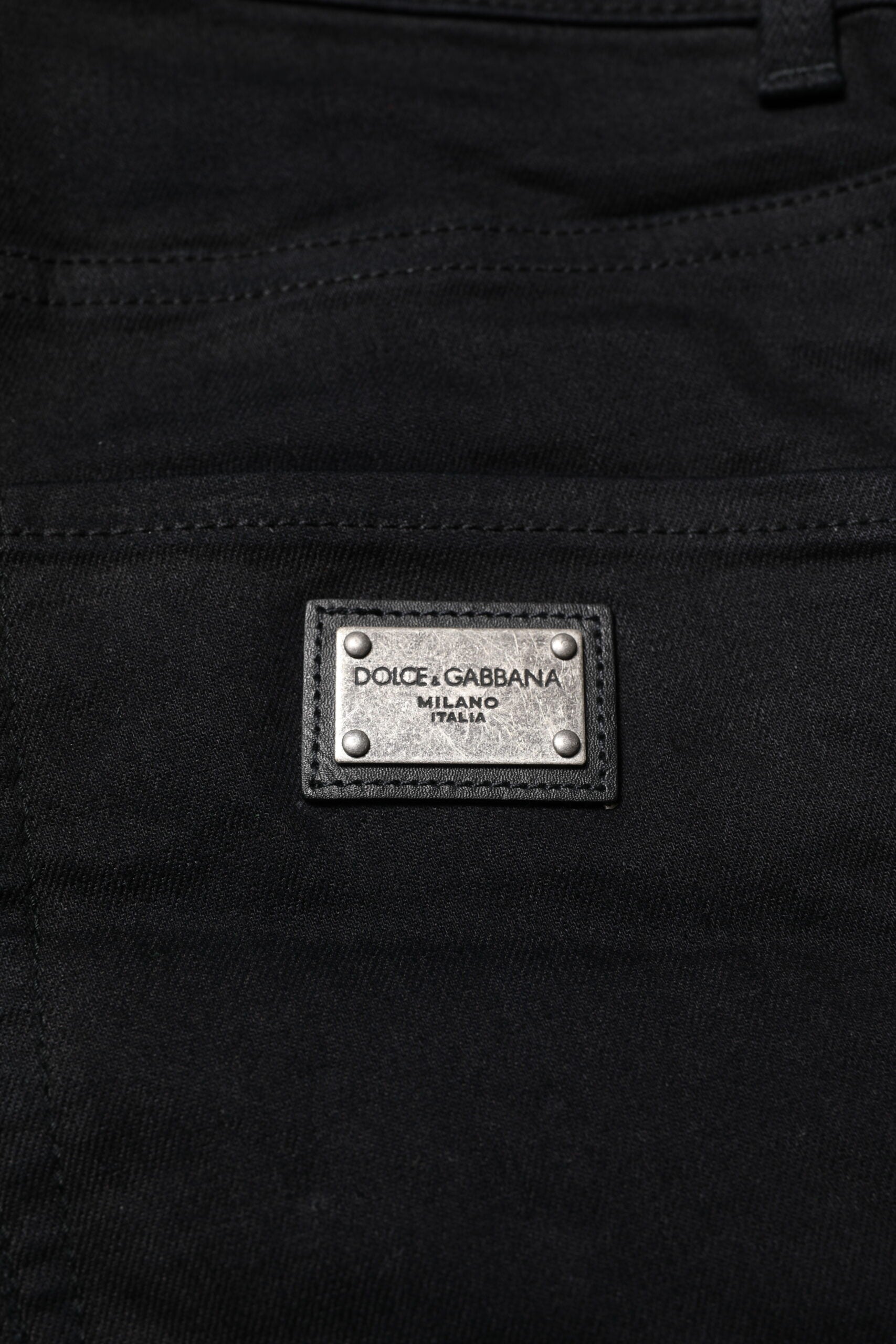Dolce &amp; Gabbana – Schwarze Skinny-Jeans aus Baumwolle