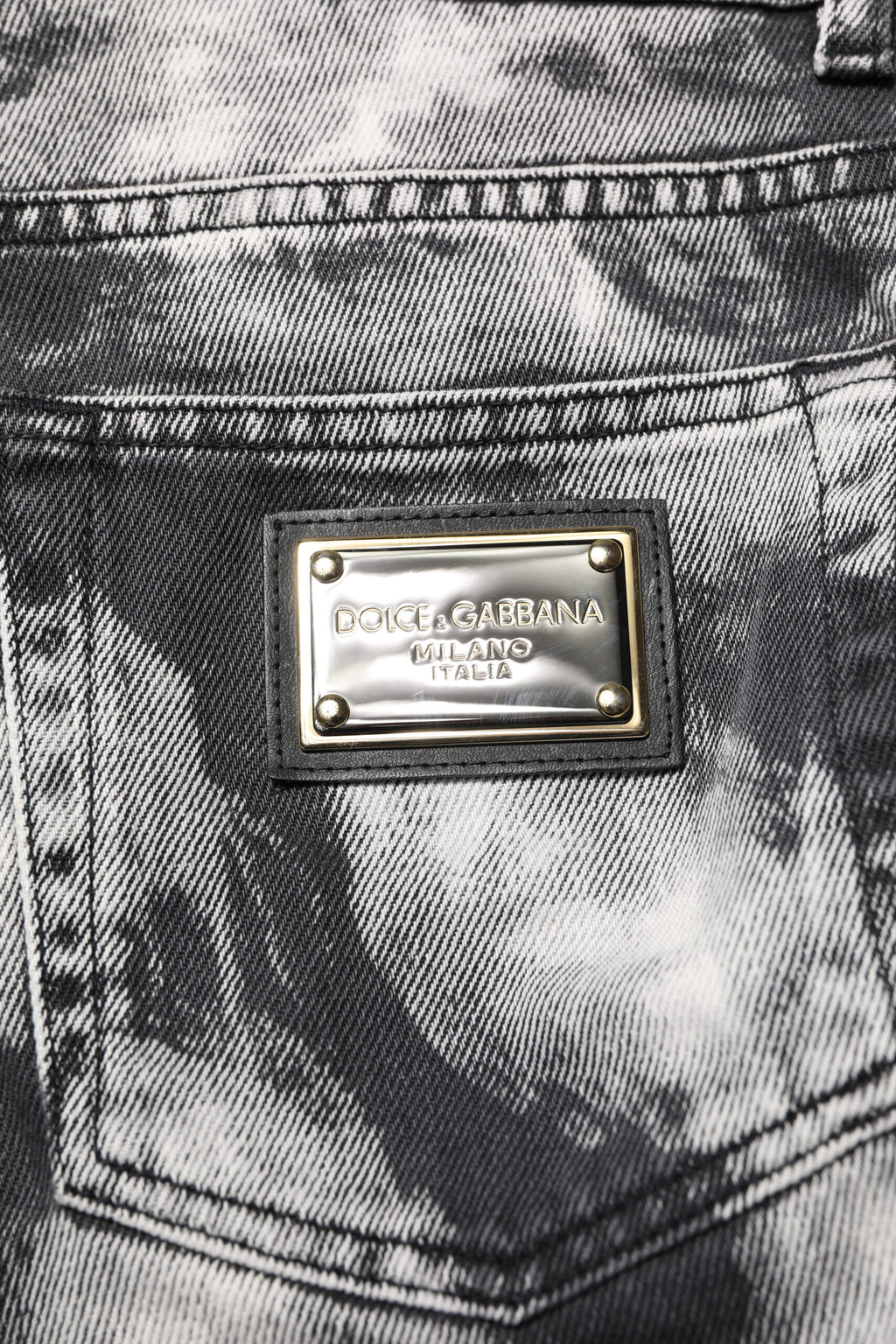 Dolce &amp; Gabbana – Schwarze Jeans mit geradem Schnitt und Batikmuster