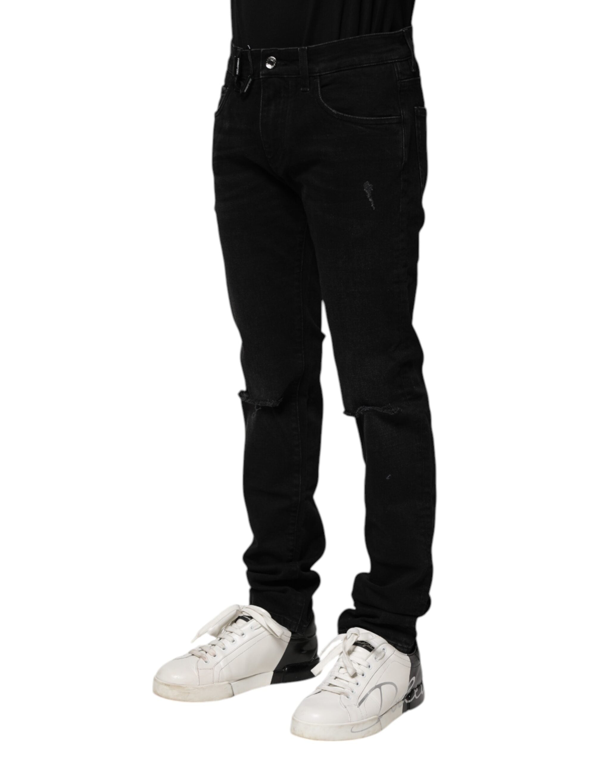 Dolce &amp; Gabbana Schwarze Skinny-Jeans aus Baumwolle für Herren