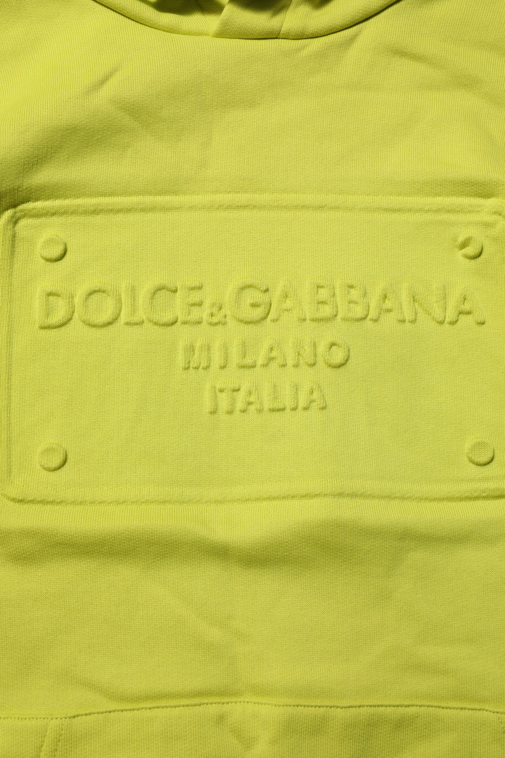 Dolce &amp; Gabbana – Grünes Sweatshirt mit Kapuze und Logo aus Baumwolle