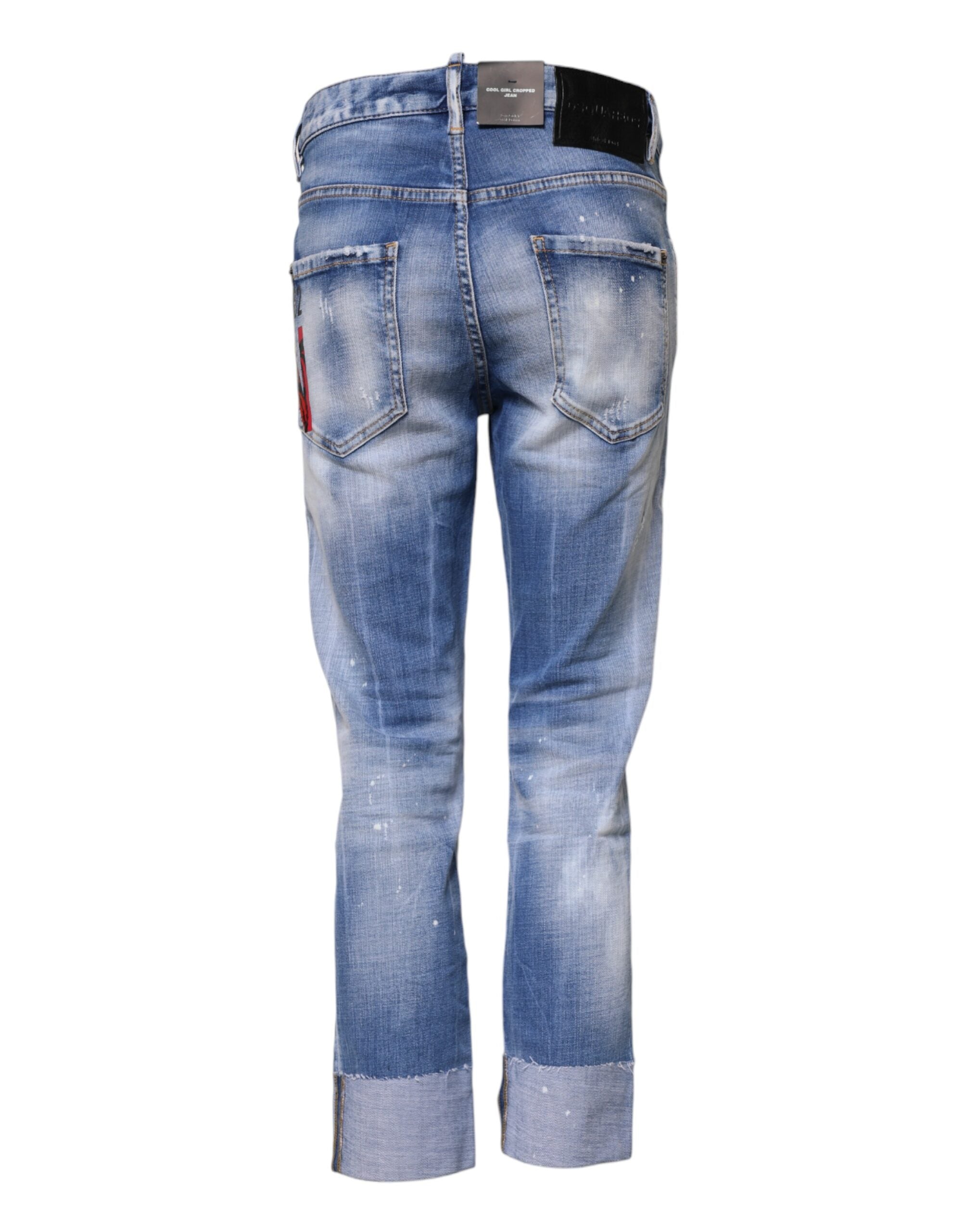 Dsquared² – Skinny-Jeans aus verwaschener Baumwolle mit mittlerer Taille, blau