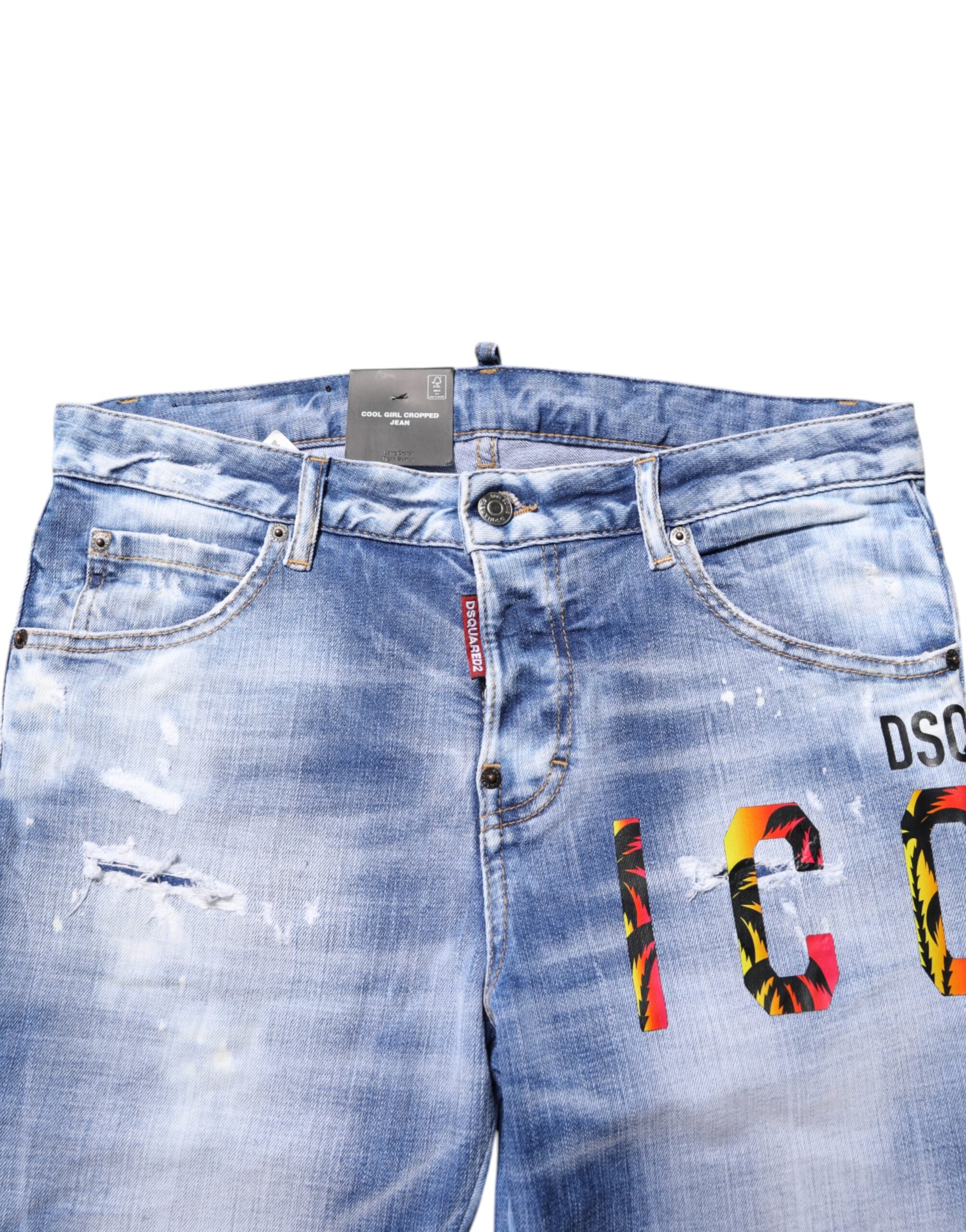 Dsquared² – Skinny-Jeans aus verwaschener Baumwolle mit mittlerer Taille, blau