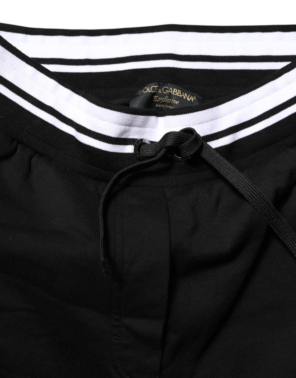 Dolce & Gabbana Black Cotton Mid Waist Jogger Pants