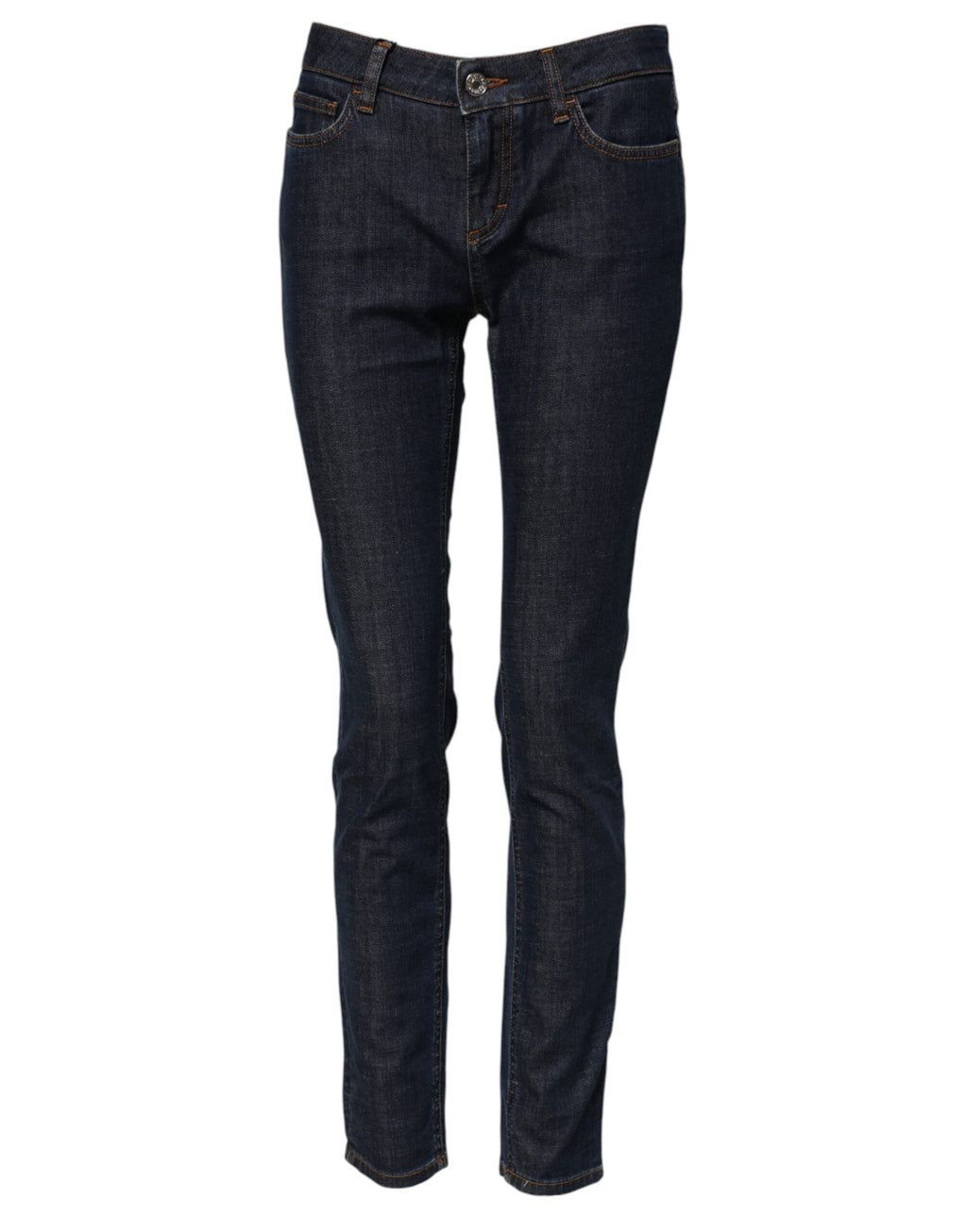 Dolce &amp; Gabbana – Blaue Skinny-Jeans aus Baumwolldenim mit mittlerer Taille