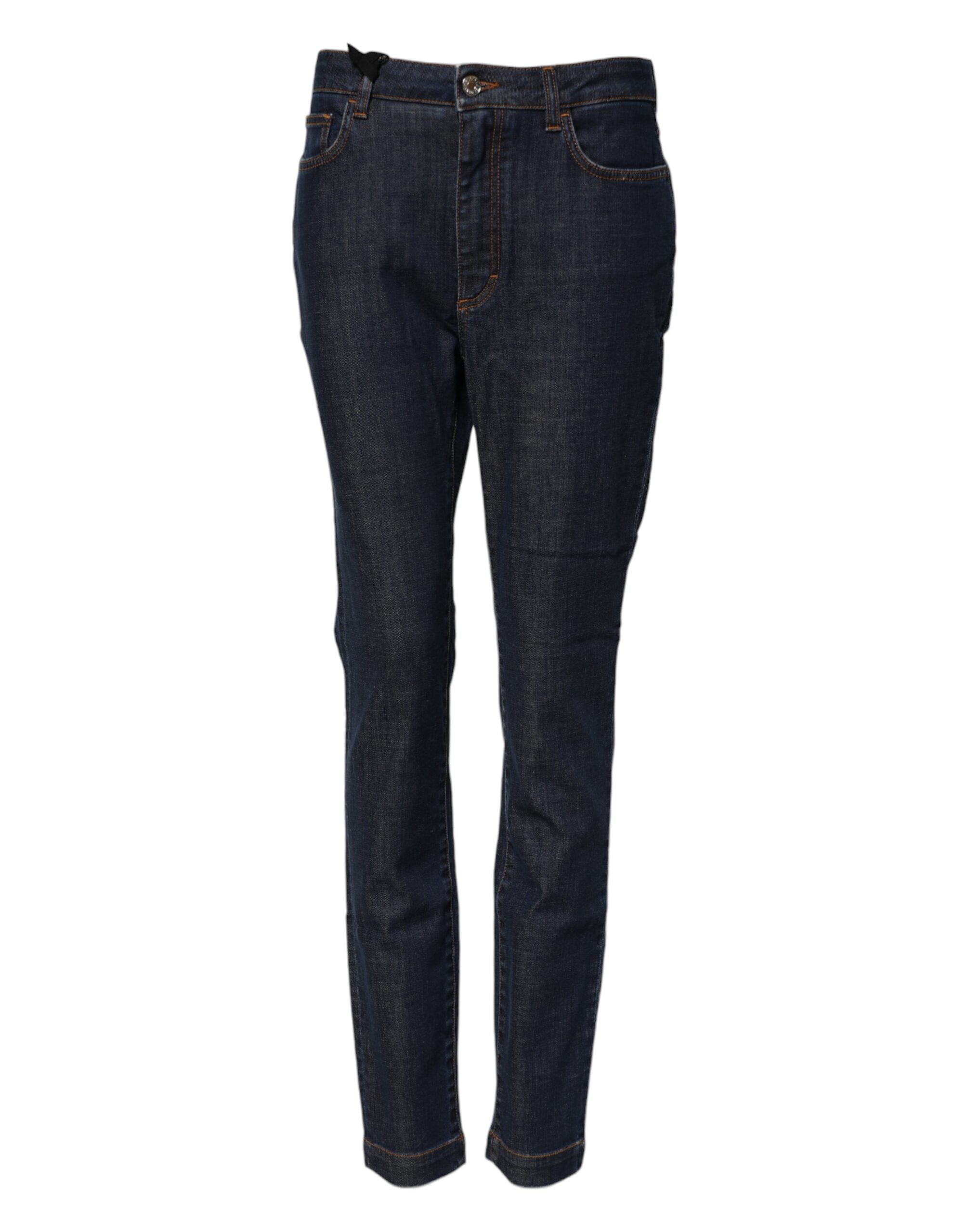 Dolce &amp; Gabbana Blue Queen Patch AUDREY Jeans mit mittelhohem Bund
