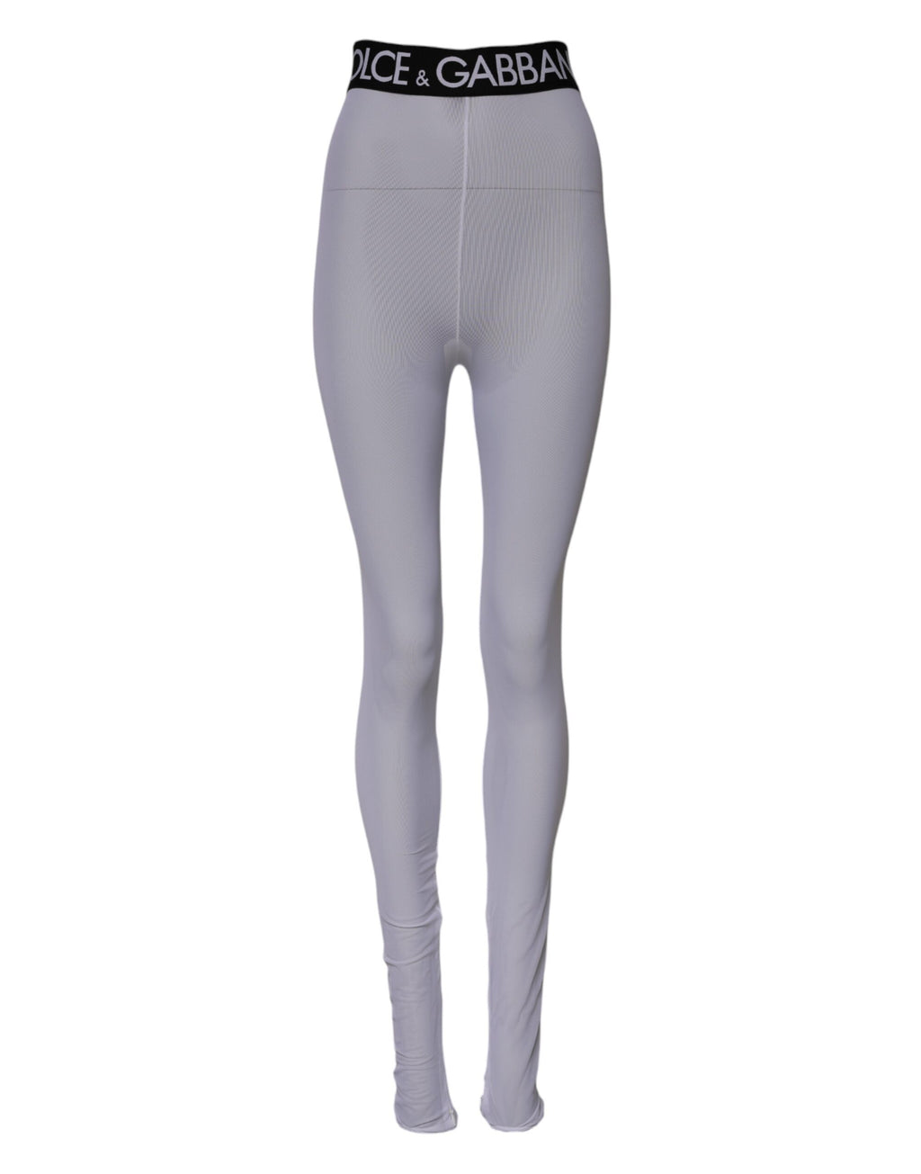 Dolce &amp; Gabbana – Graue Leggings aus Nylon mit mittelhohem Bund und DG-Logo