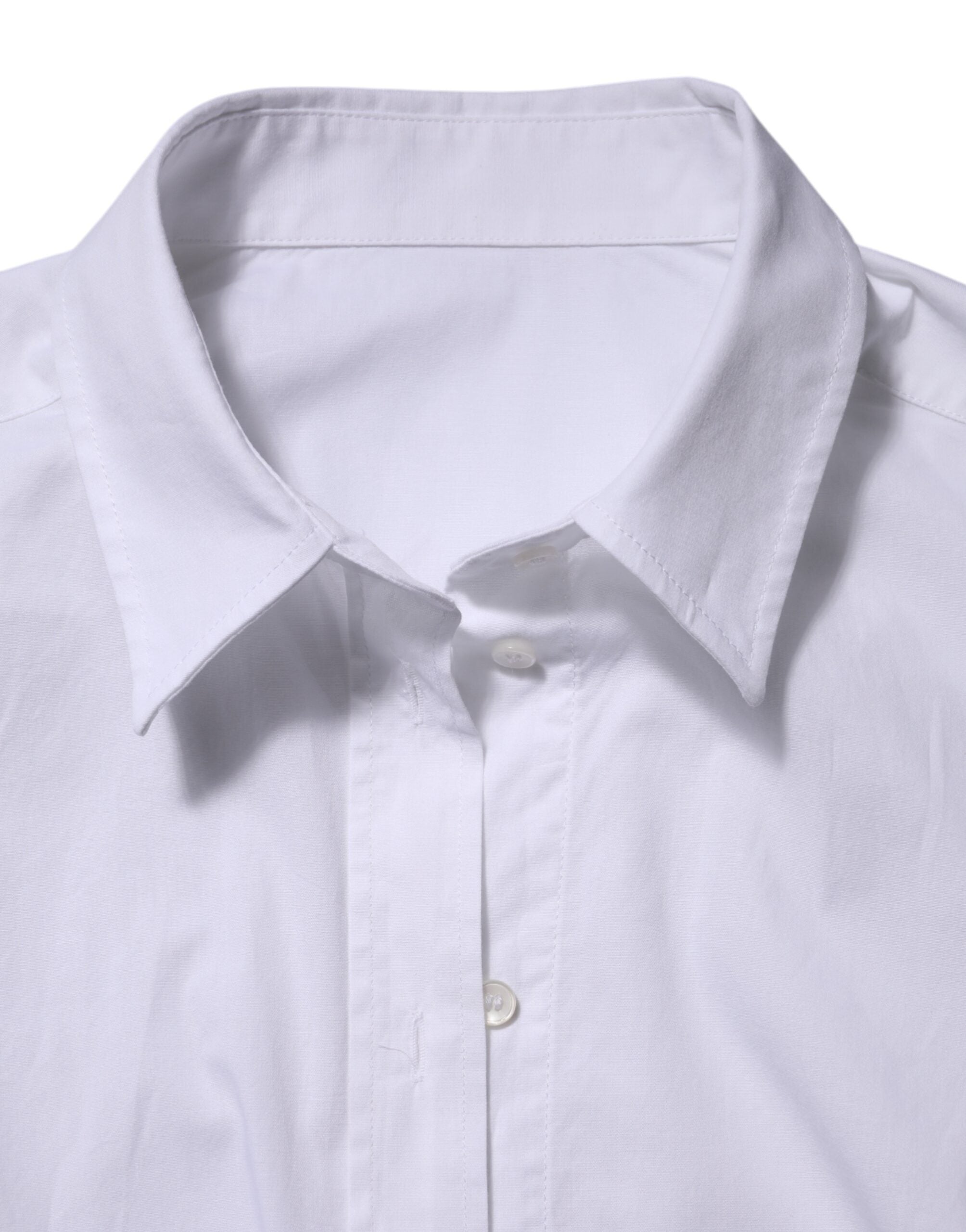 Dolce &amp; Gabbana – Weißes Langarm-Oberhemd aus Baumwolle mit Kragen