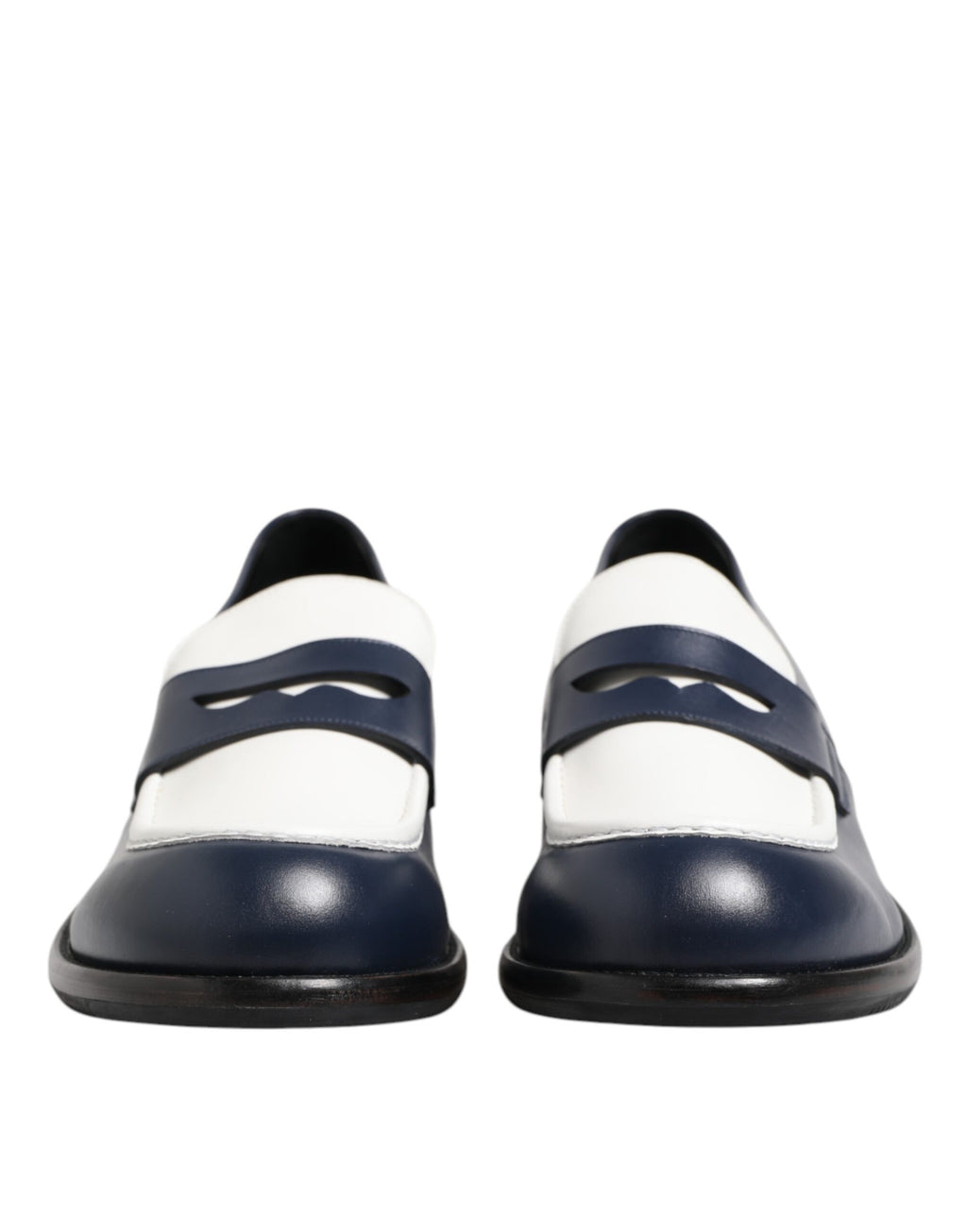 Dolce &amp; Gabbana – Slipper aus schwarzem und weißem Leder für Herren