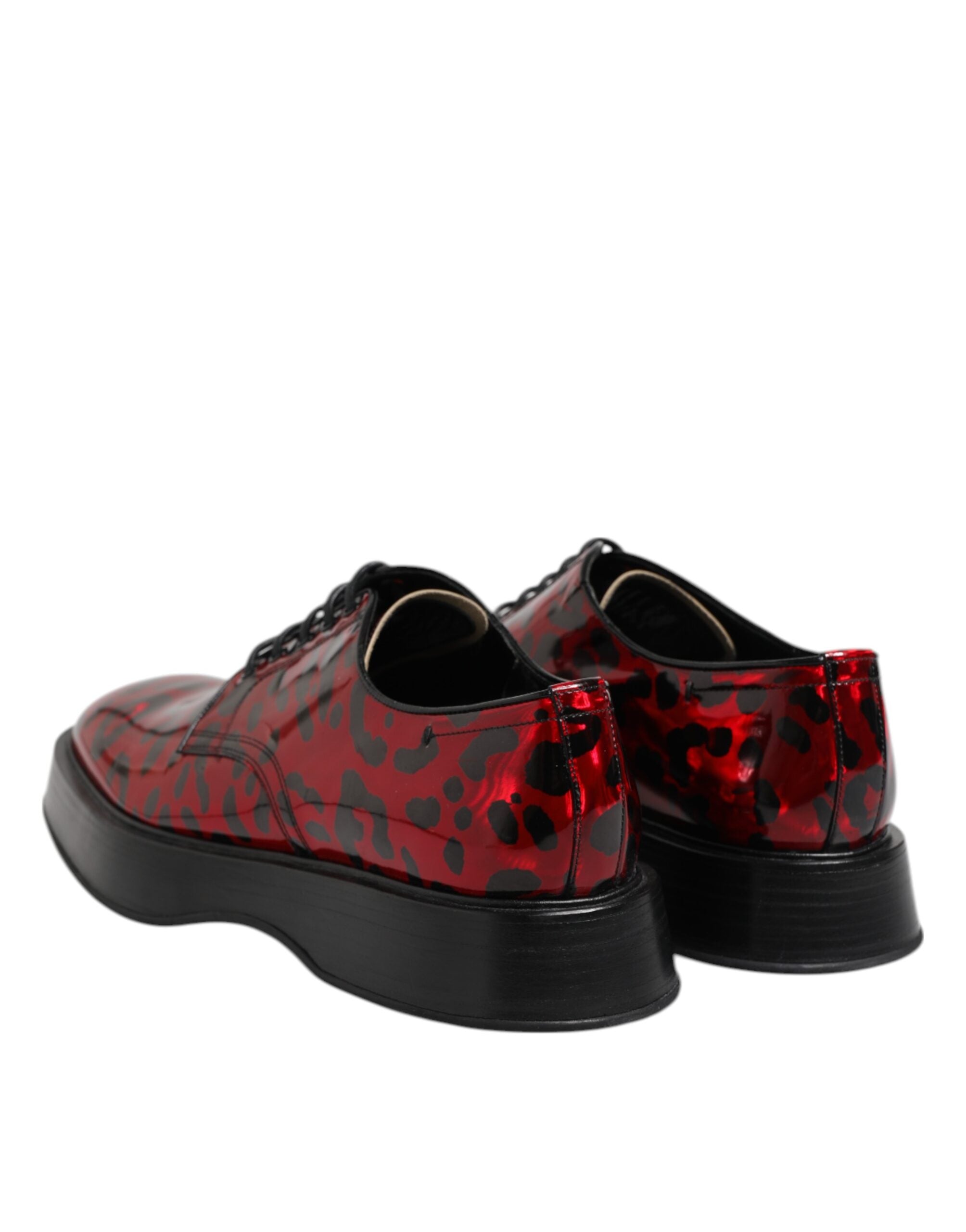 Dolce &amp; Gabbana – Derby-Schuhe für formelle Herren mit rotem Leopardenmuster