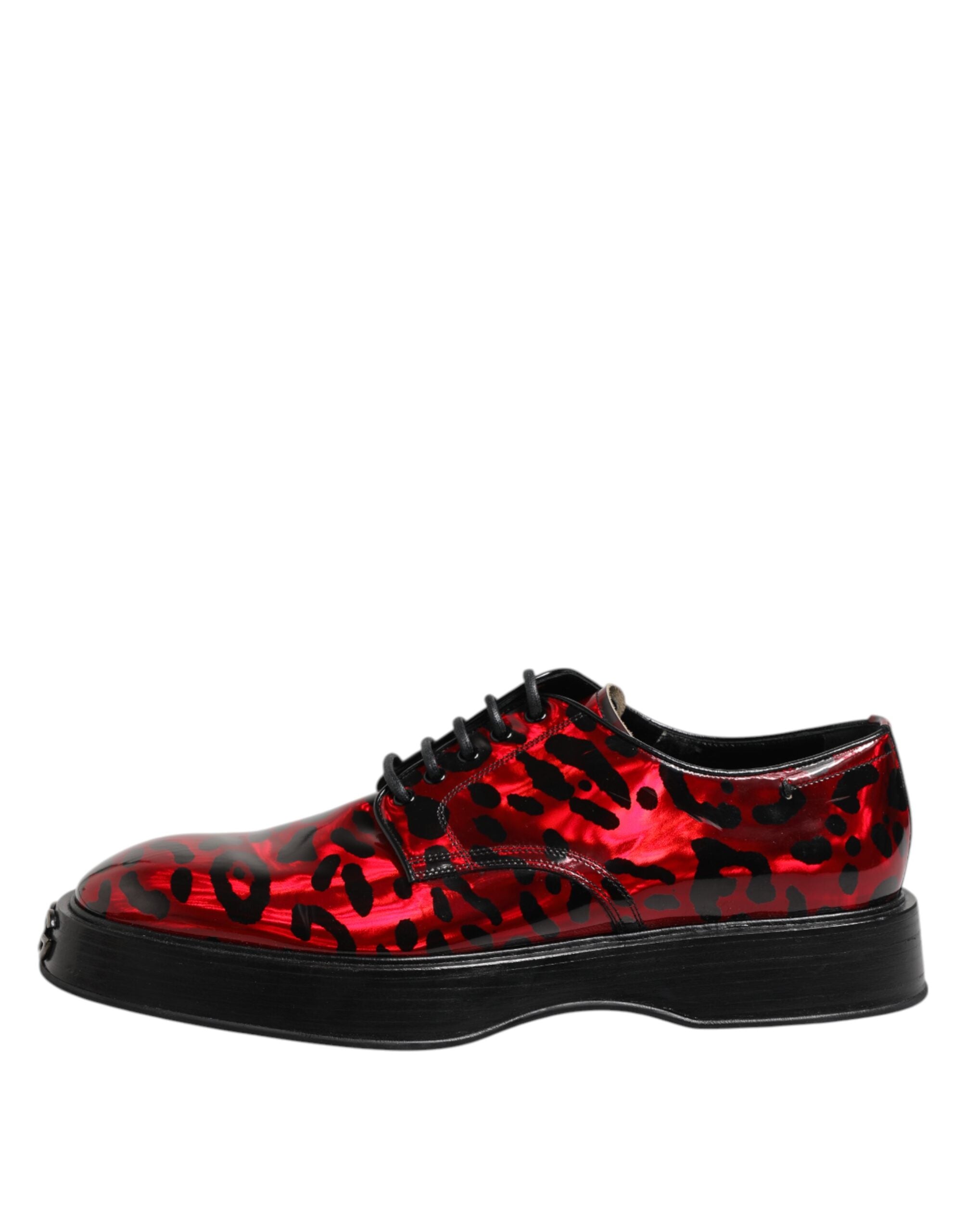 Dolce &amp; Gabbana – Derby-Schuhe für formelle Herren mit rotem Leopardenmuster